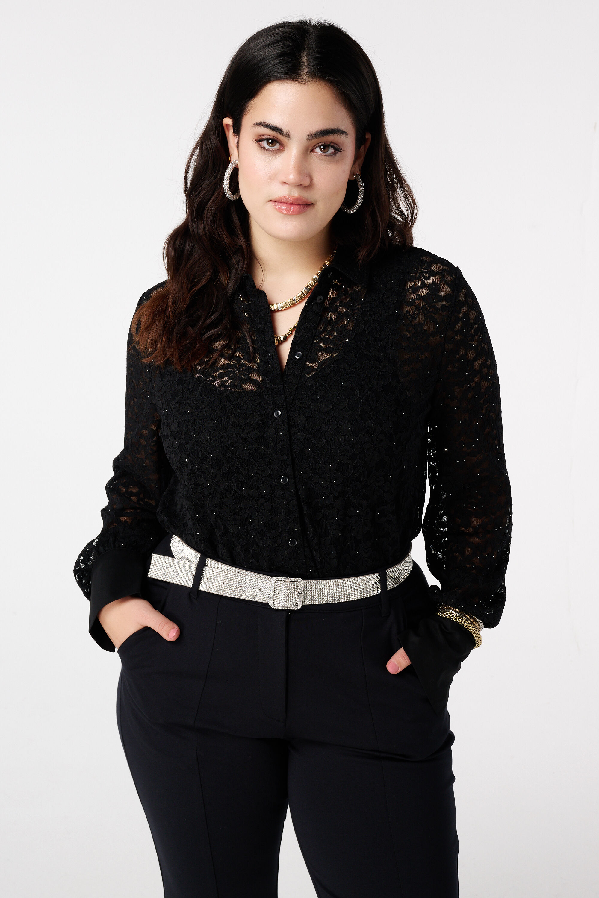 G&uuml;rtel mit Strass und Schnalle