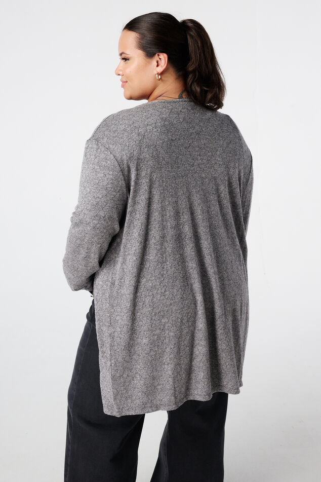 Strukturierter und Glitzer-Detail Cardigan  image number 3