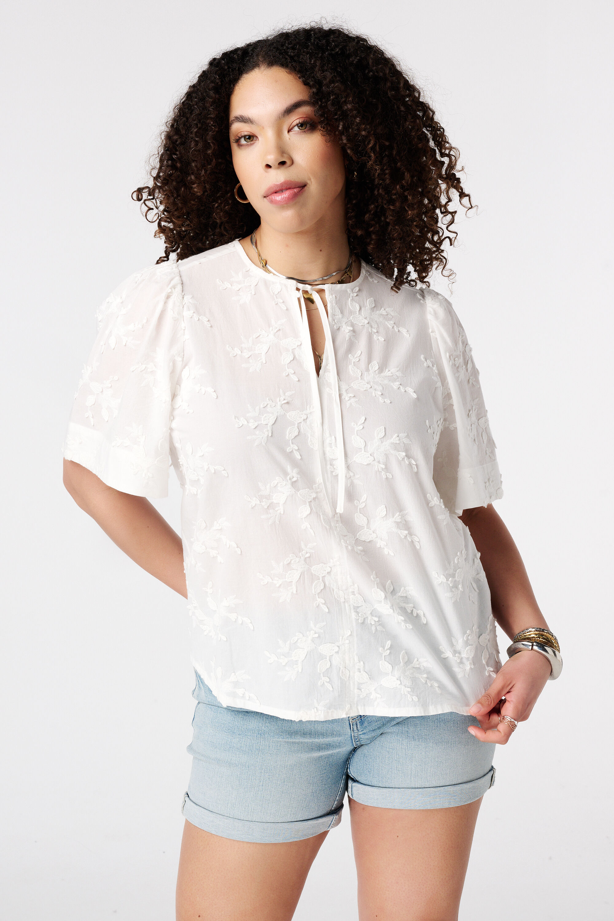 Bluse mit kurzen &Auml;rmeln image number 0