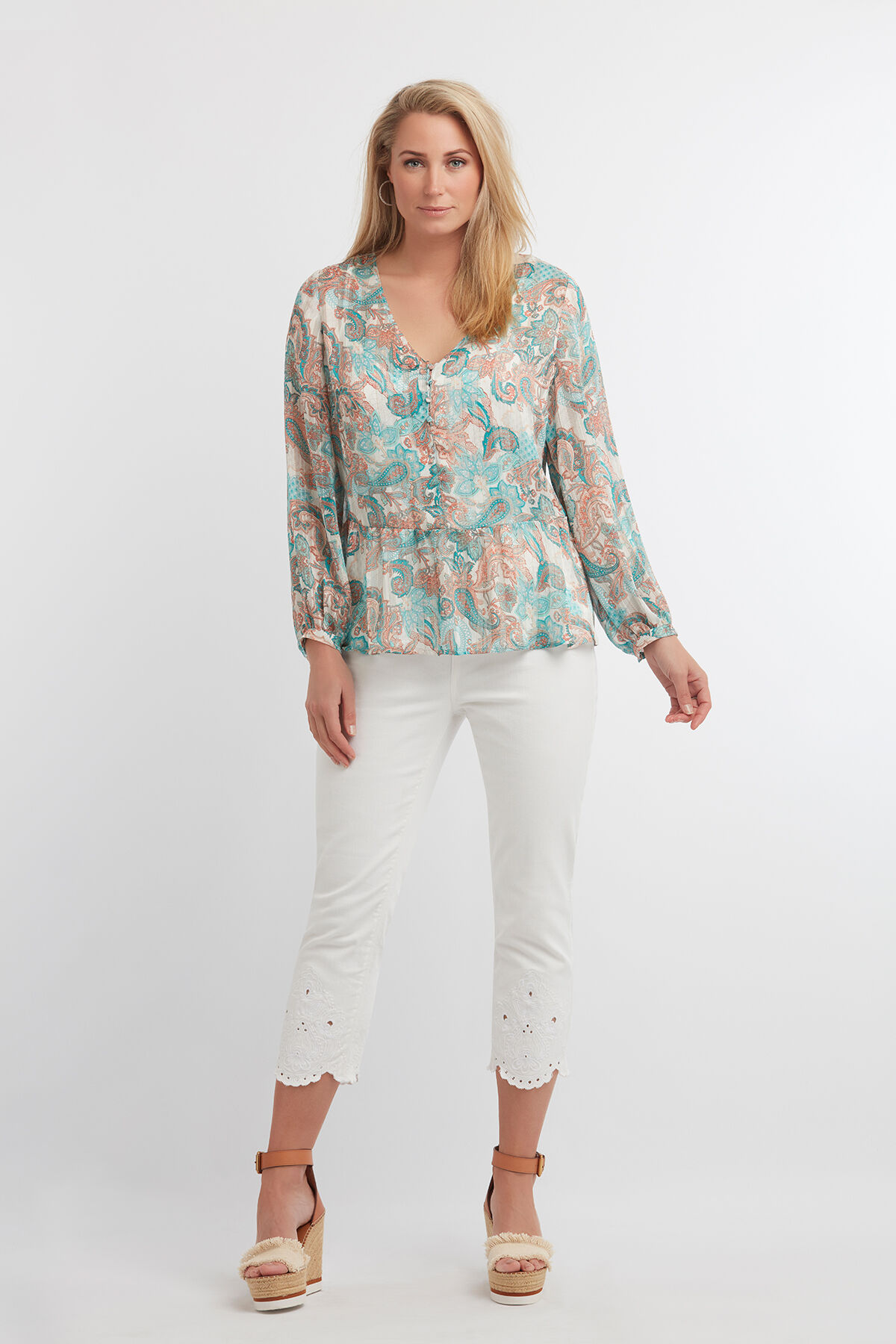 Bluse mit Paisley-Print image number 4
