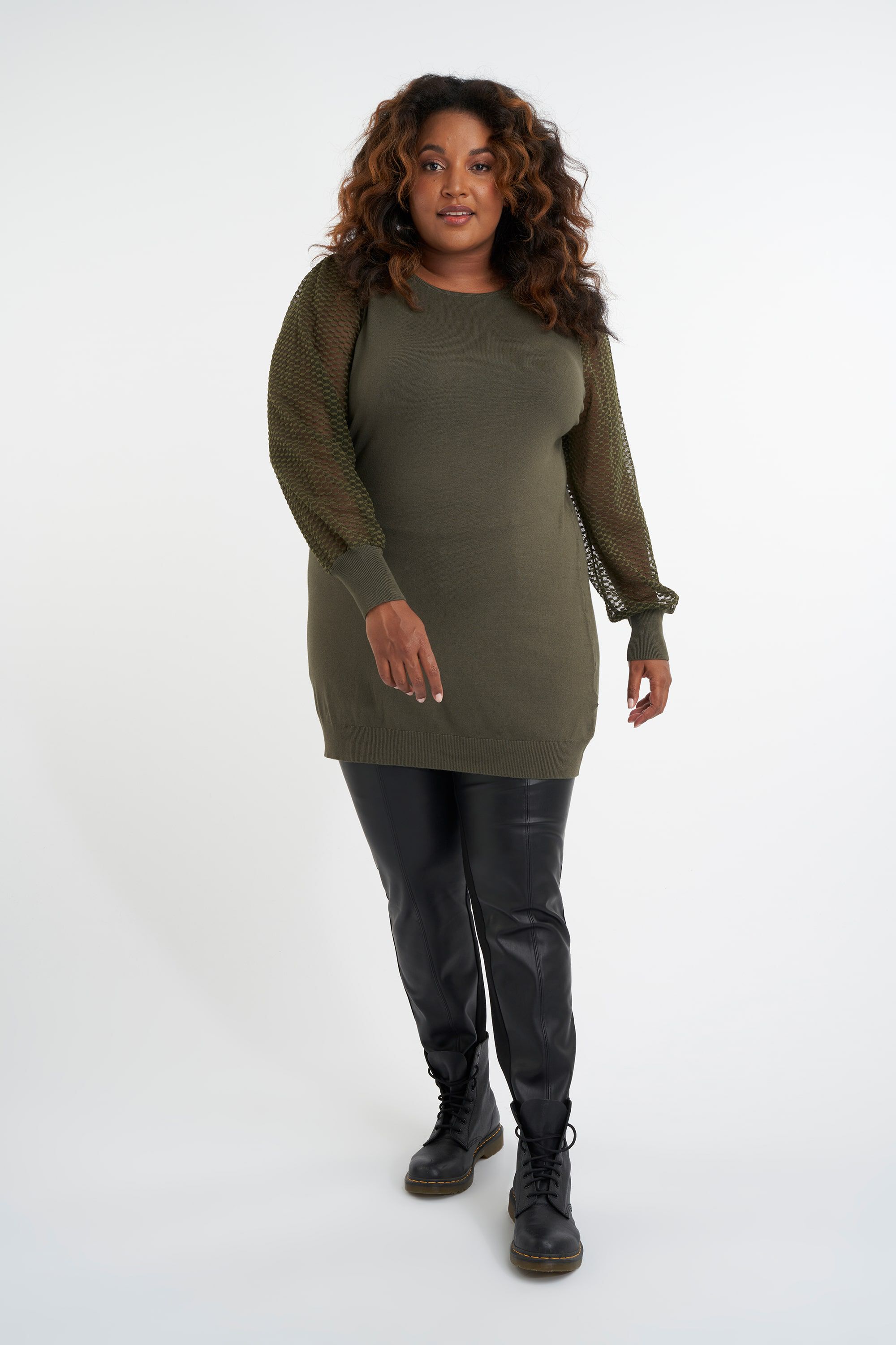 Langes Sweatshirt mit Chiffon-&Auml;rmeln  image number 4