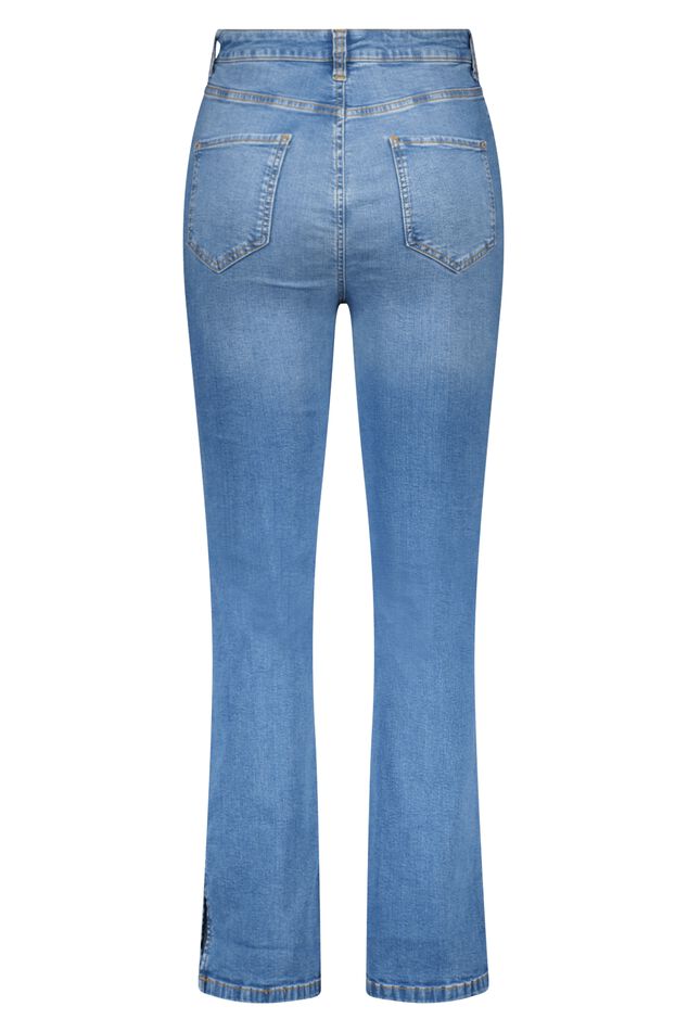 Jeans mit hoher Taille und Schlitz  image number 3