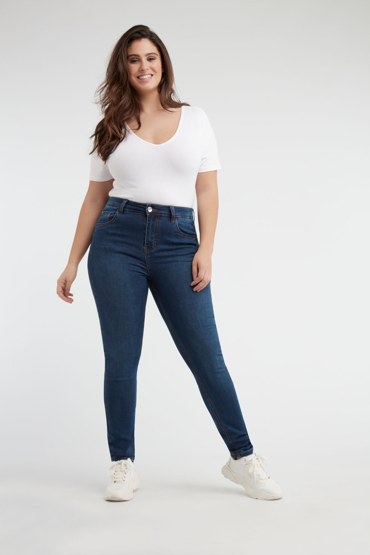 Skinny-Leg-Jeans CHERRY mit hohem Bund image number 6