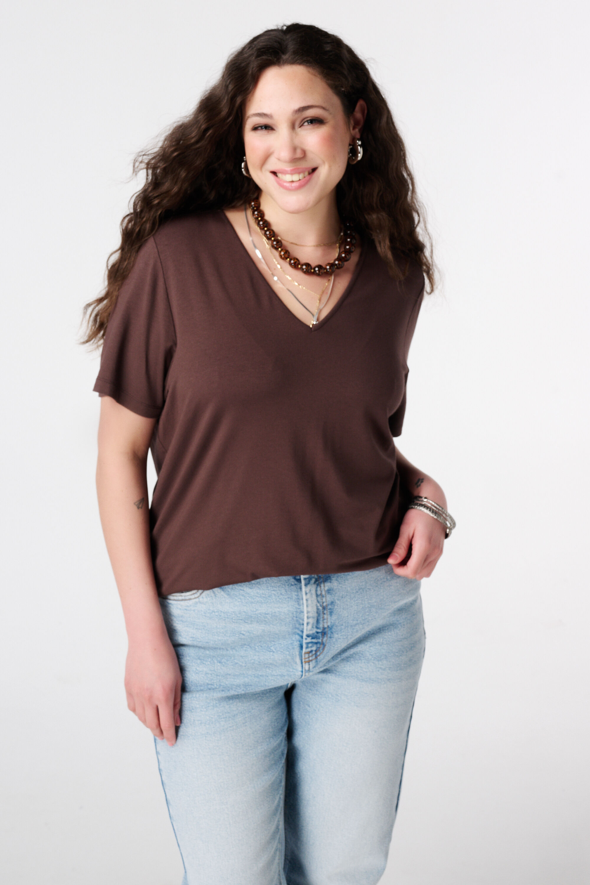 T-Shirt mit V-Ausschnitt