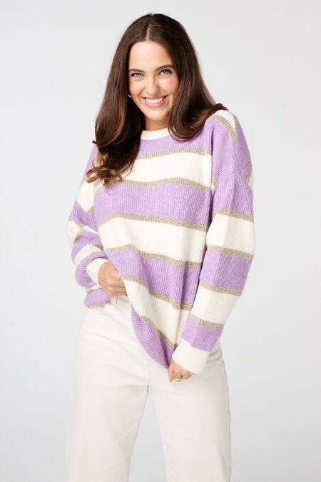 Gestreifter Pullover mit Lurex Gestreifter Pullover mit Lurex