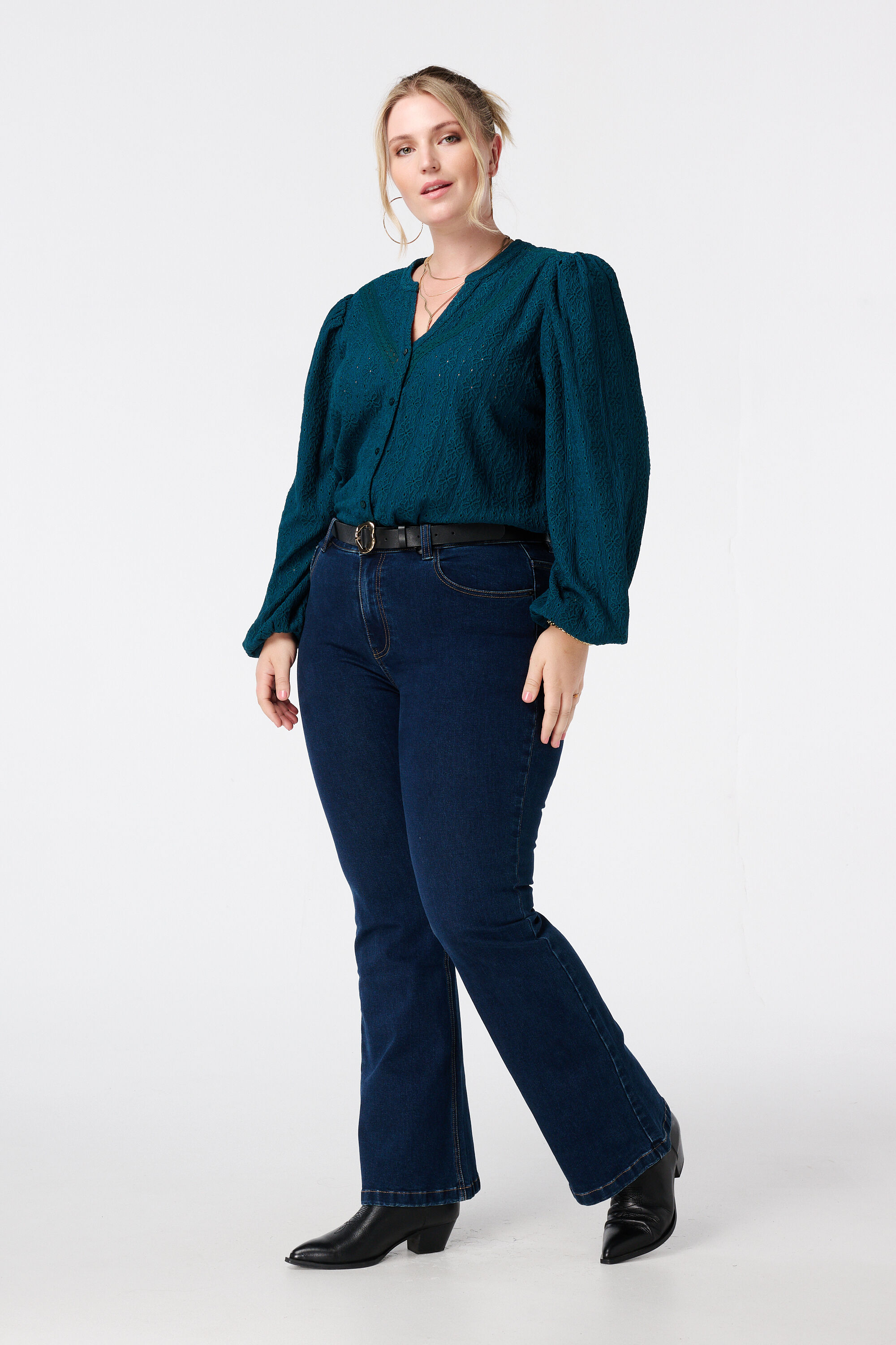 Jersey-Oberteil mit Stretch und Puff&auml;rmeln image number 5