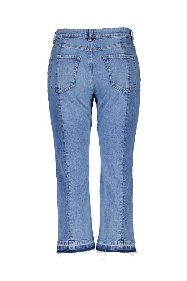 Zweifarbige Jeans mit geradem Bein image 2
