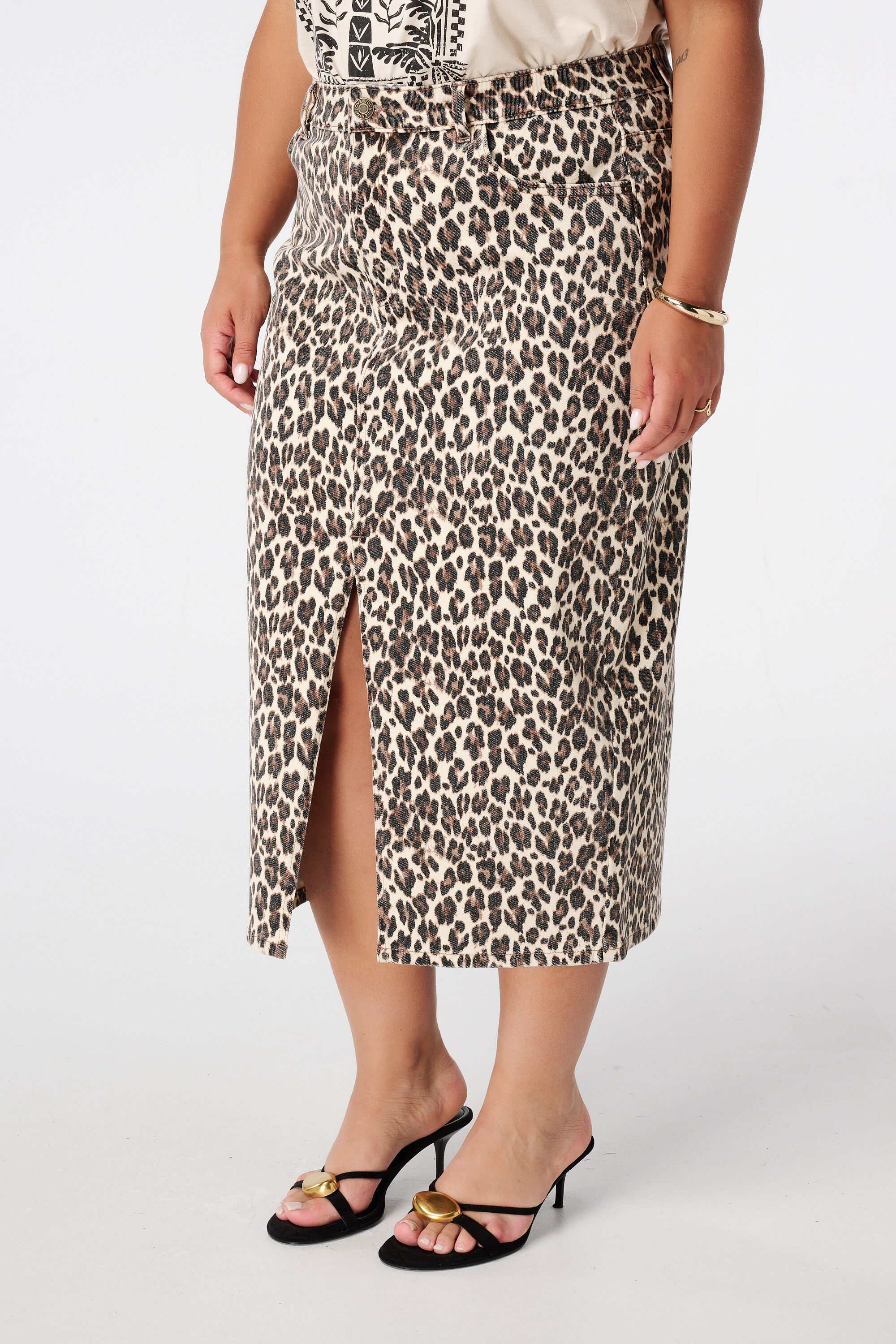 Denimrock mit Pantherprint image number 5