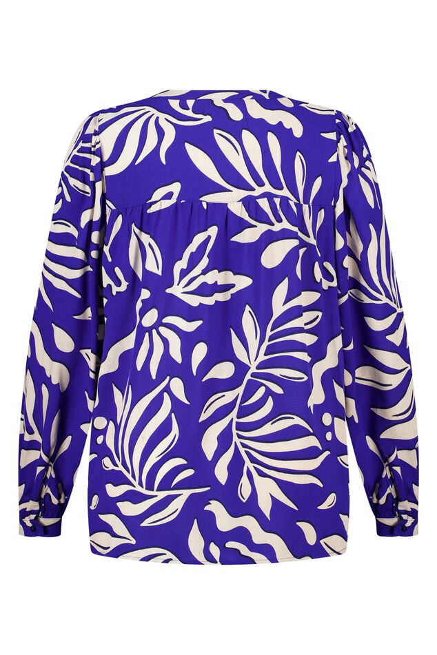 Bluse mit Print und Spulen image number 2