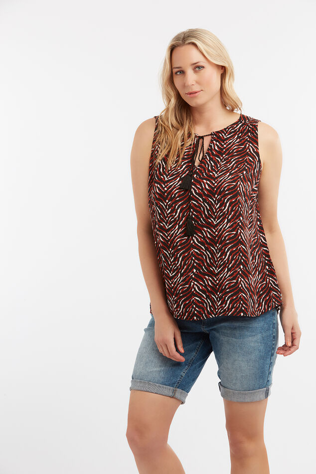 Ärmellose Bluse mit Animal-Print image number 3