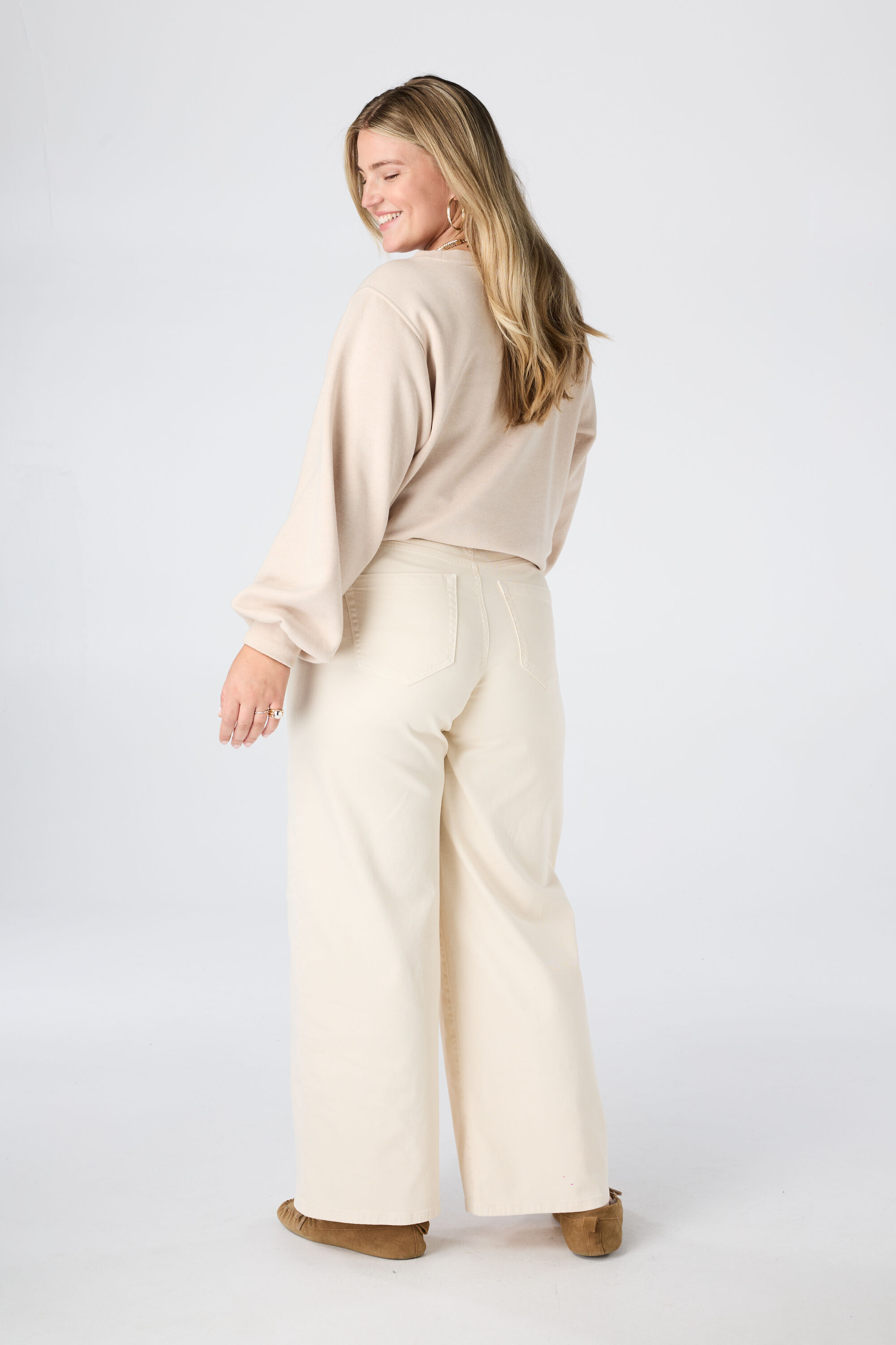 Wide Leg Jeans mit Bindekordel image number 3