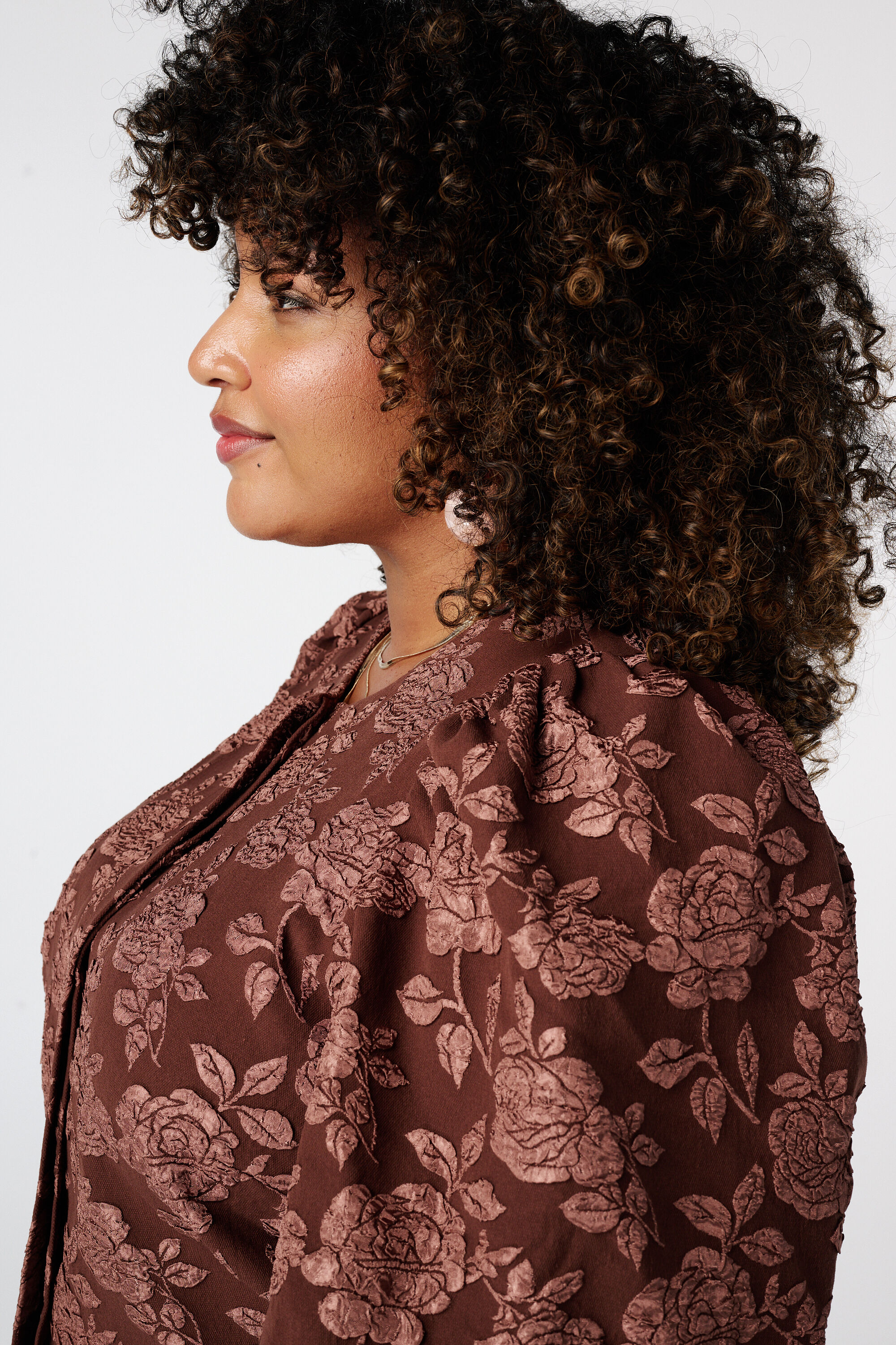 Jacquard Jacke mit Puff&auml;rmeln image number 4