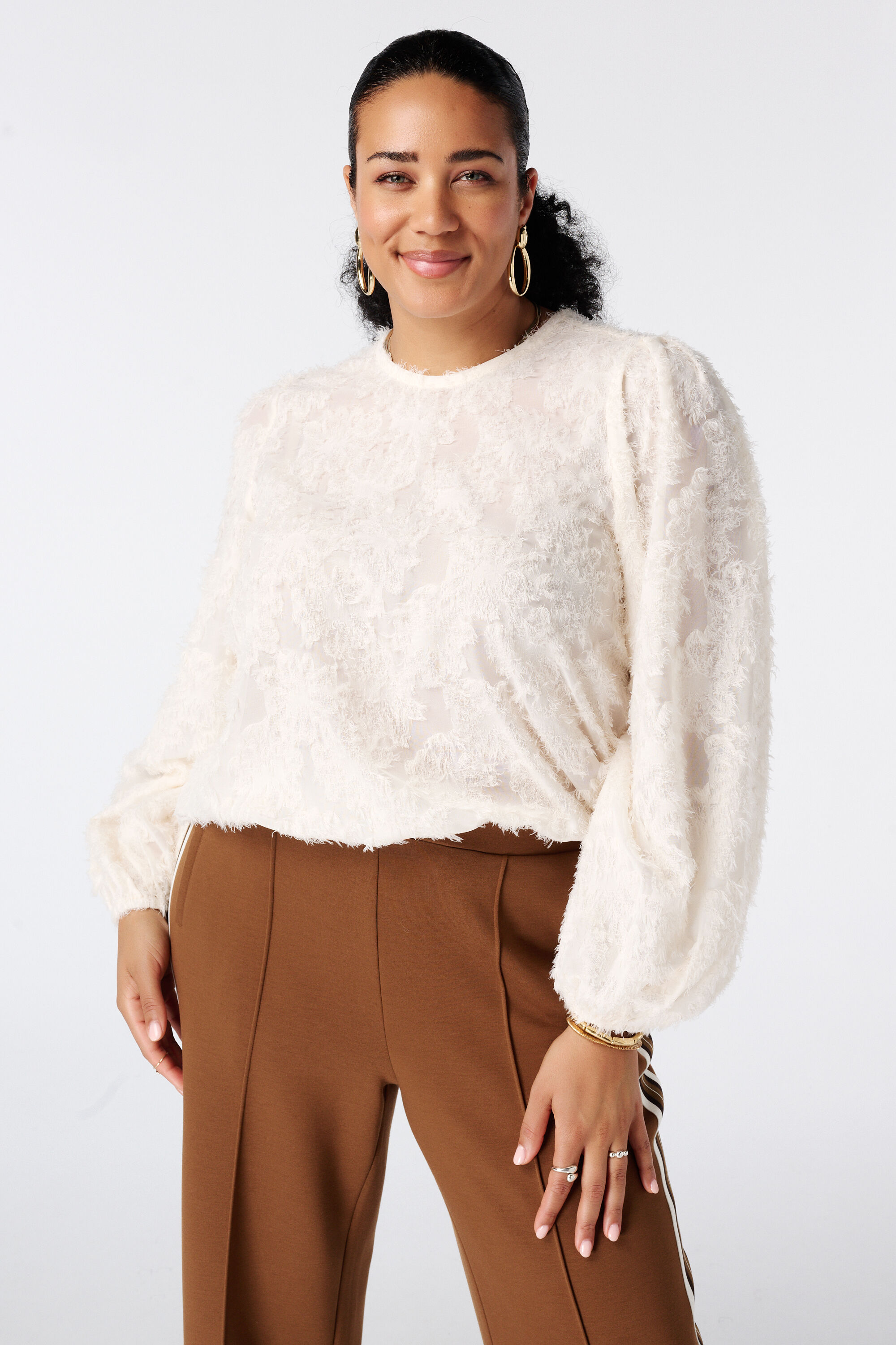 Bluse mit Ballon&auml;rmeln