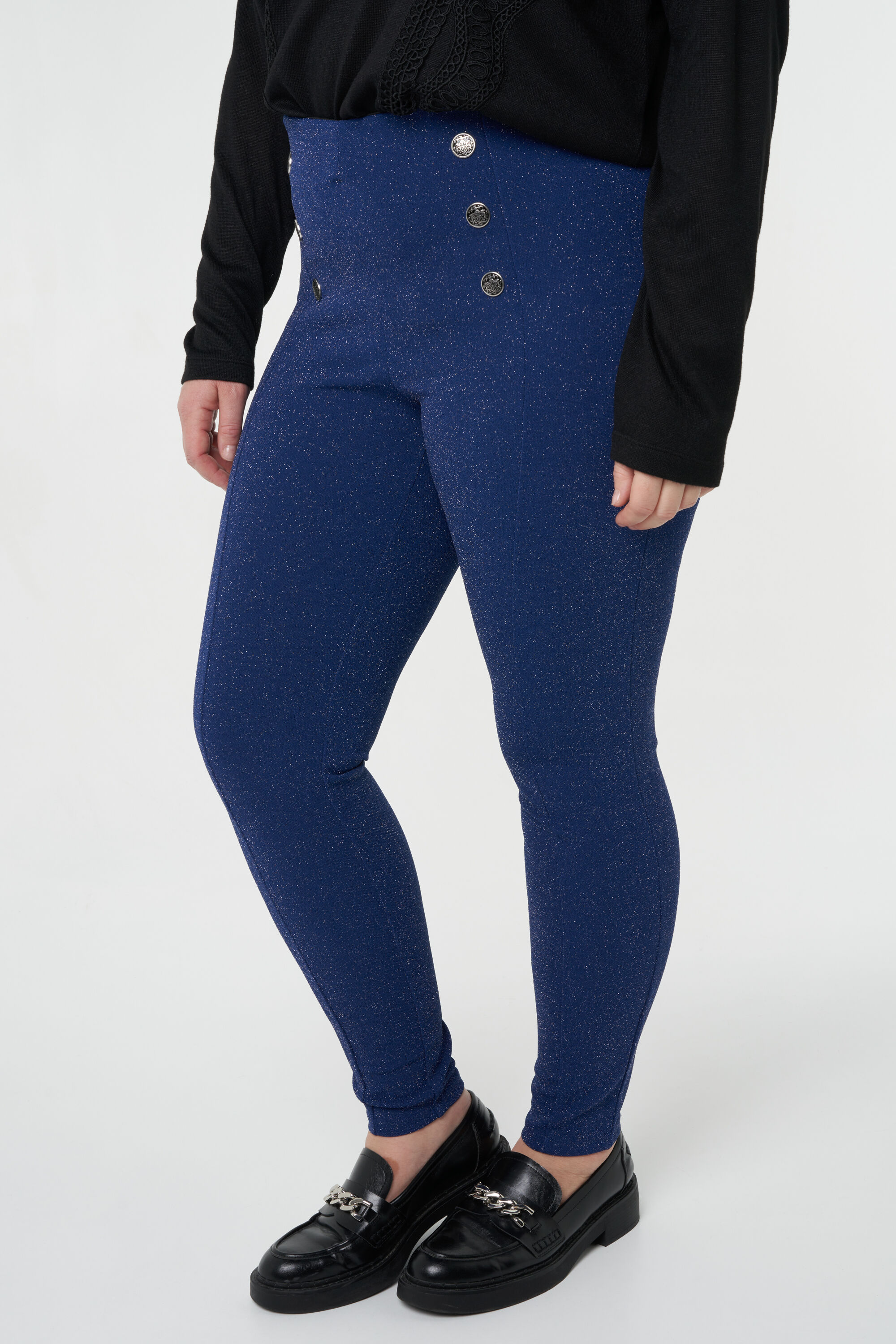 Glitzer-Treggings mit Kn&ouml;pfen image number 5