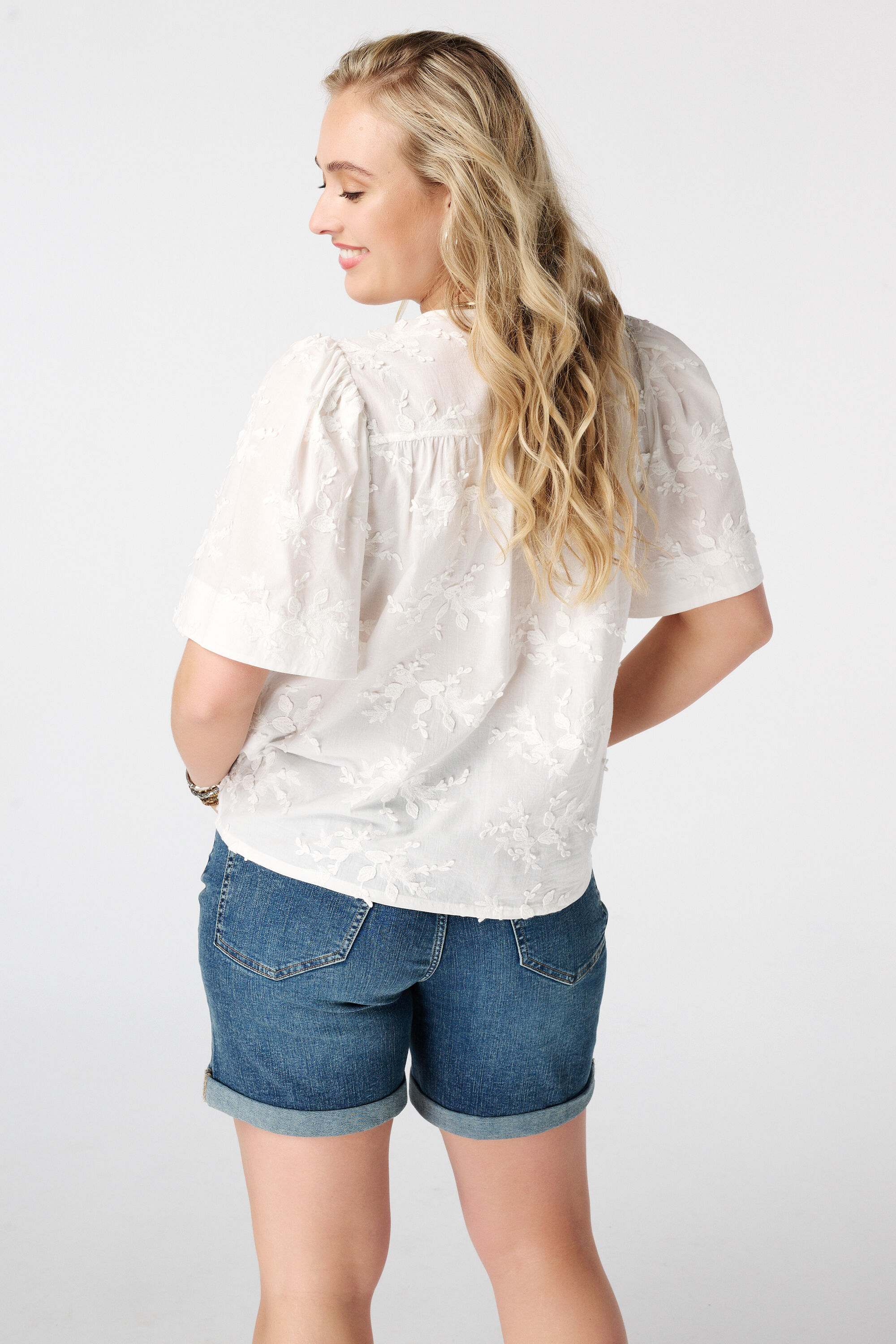 Baumwollbluse mit Stickerei image number 3