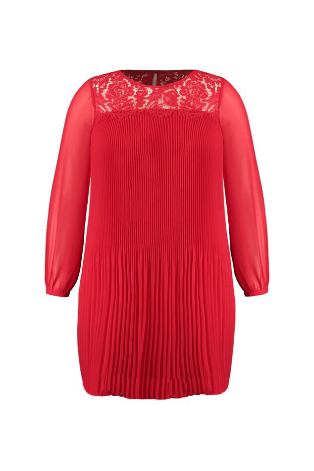 Plissee-Kleid mit Spitze image number 1