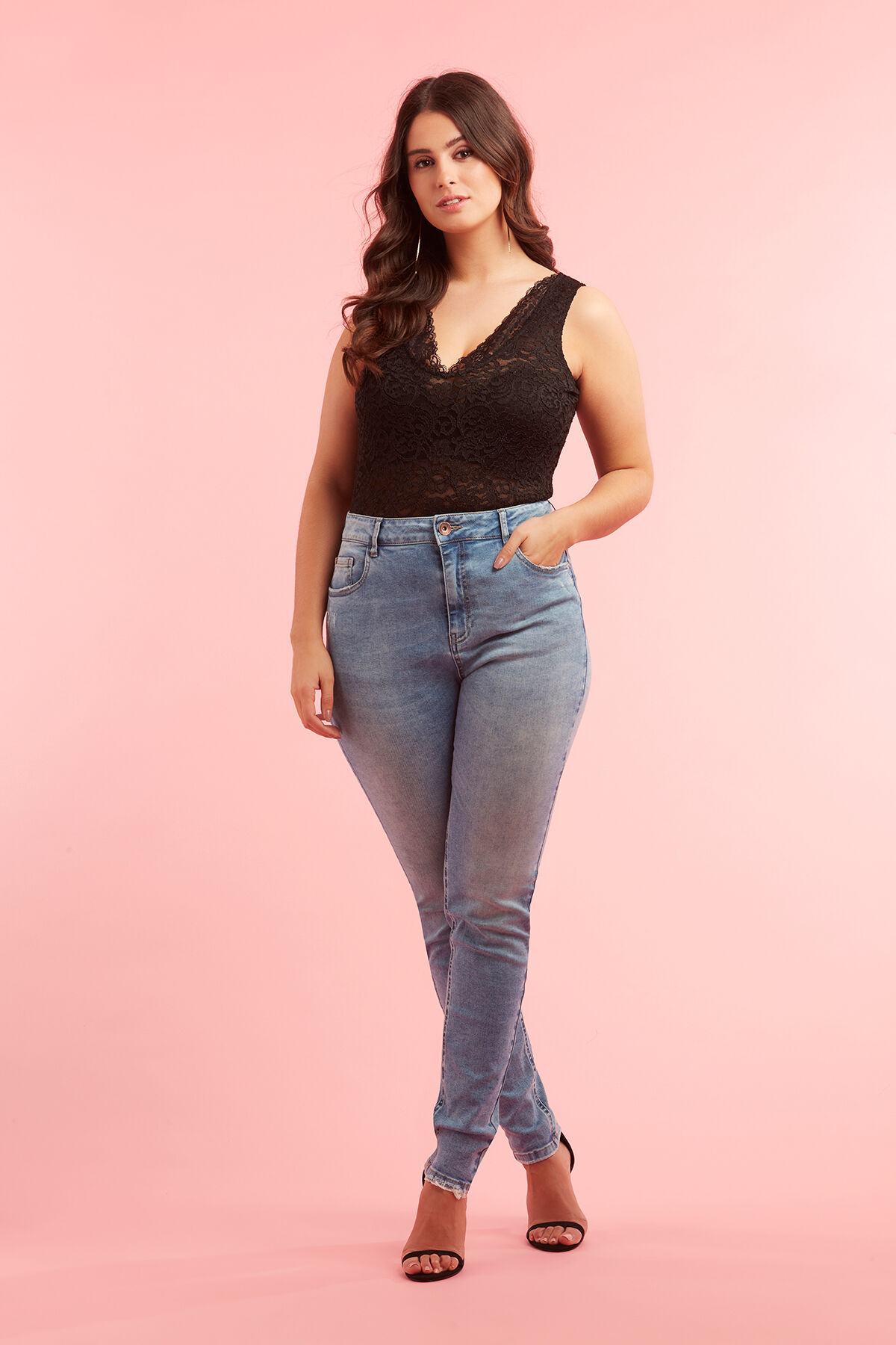 skinny jeans CHERRY image number 5