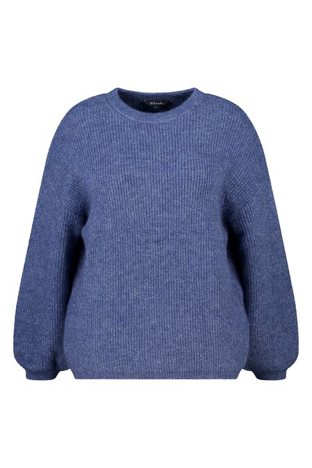 Fein gestrickter Pullover mit Ballonärmeln
