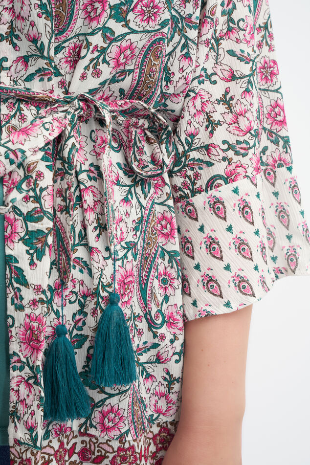 Kimono mit buntem Print image number 4