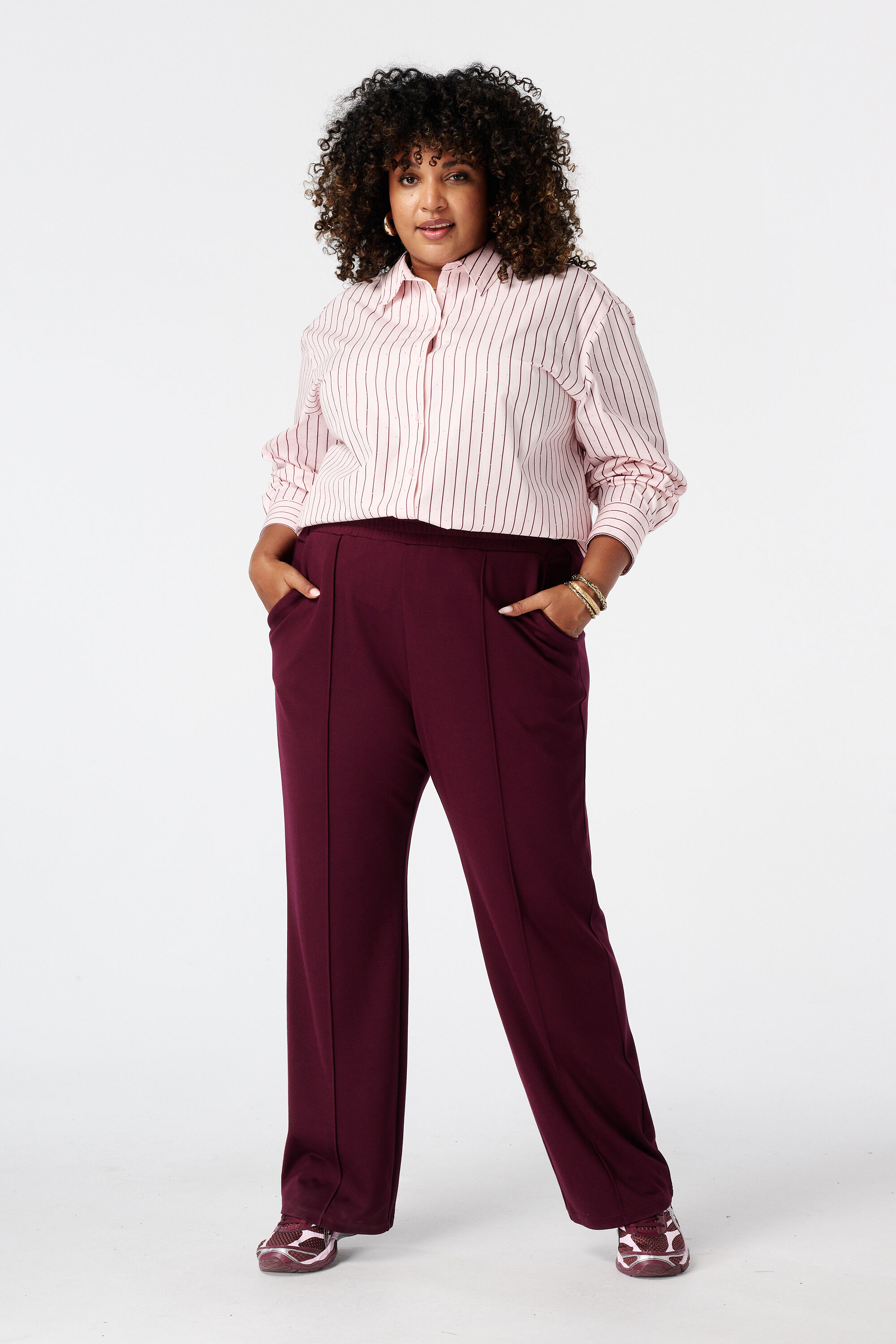 Wide Leg Stoffhose mit elastischem Bund