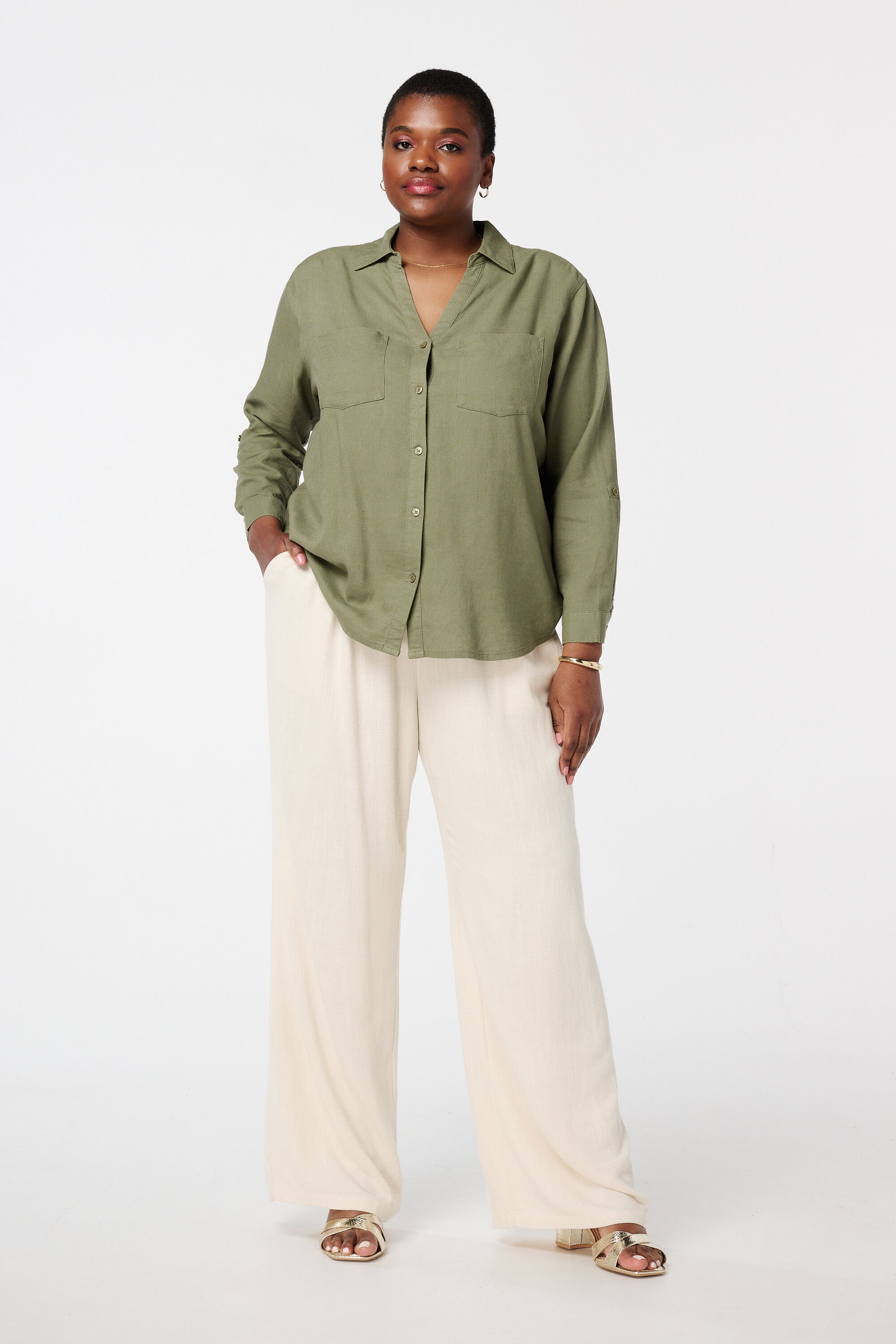 Leinenbluse mit Taschen  image number 5