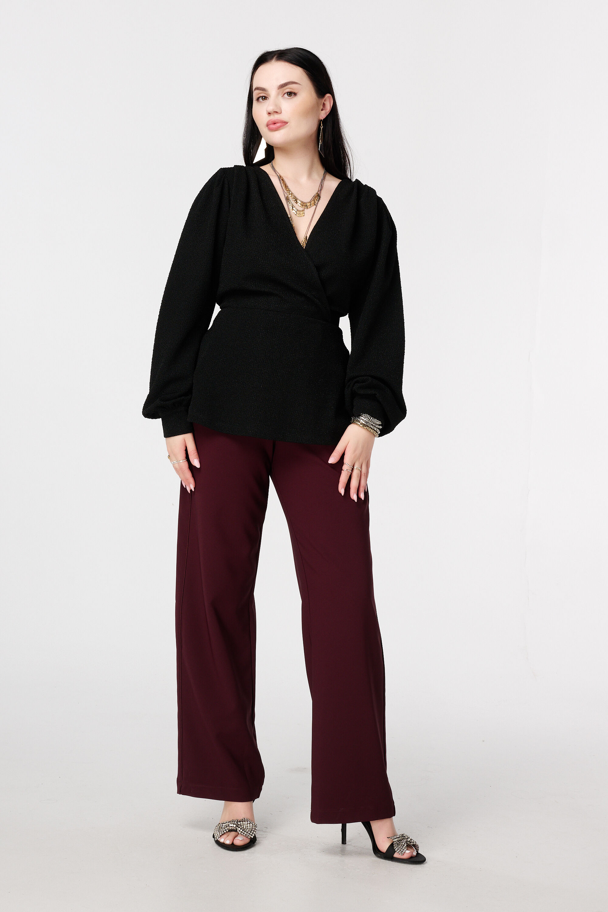 Glitzer-Top im Wickeloptik image number 5