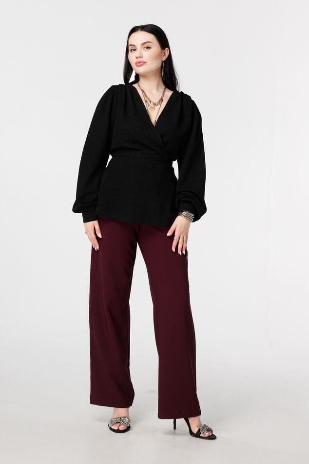 Glitzer-Top im Wickeloptik image number 5