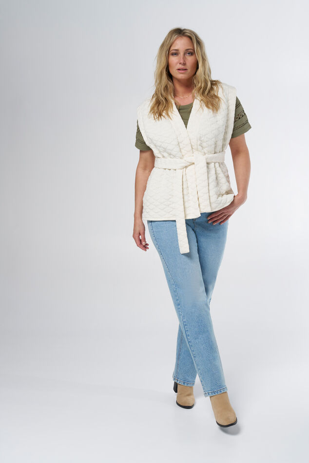 Weit geschnittene Weste mit Gürtel image number 0
