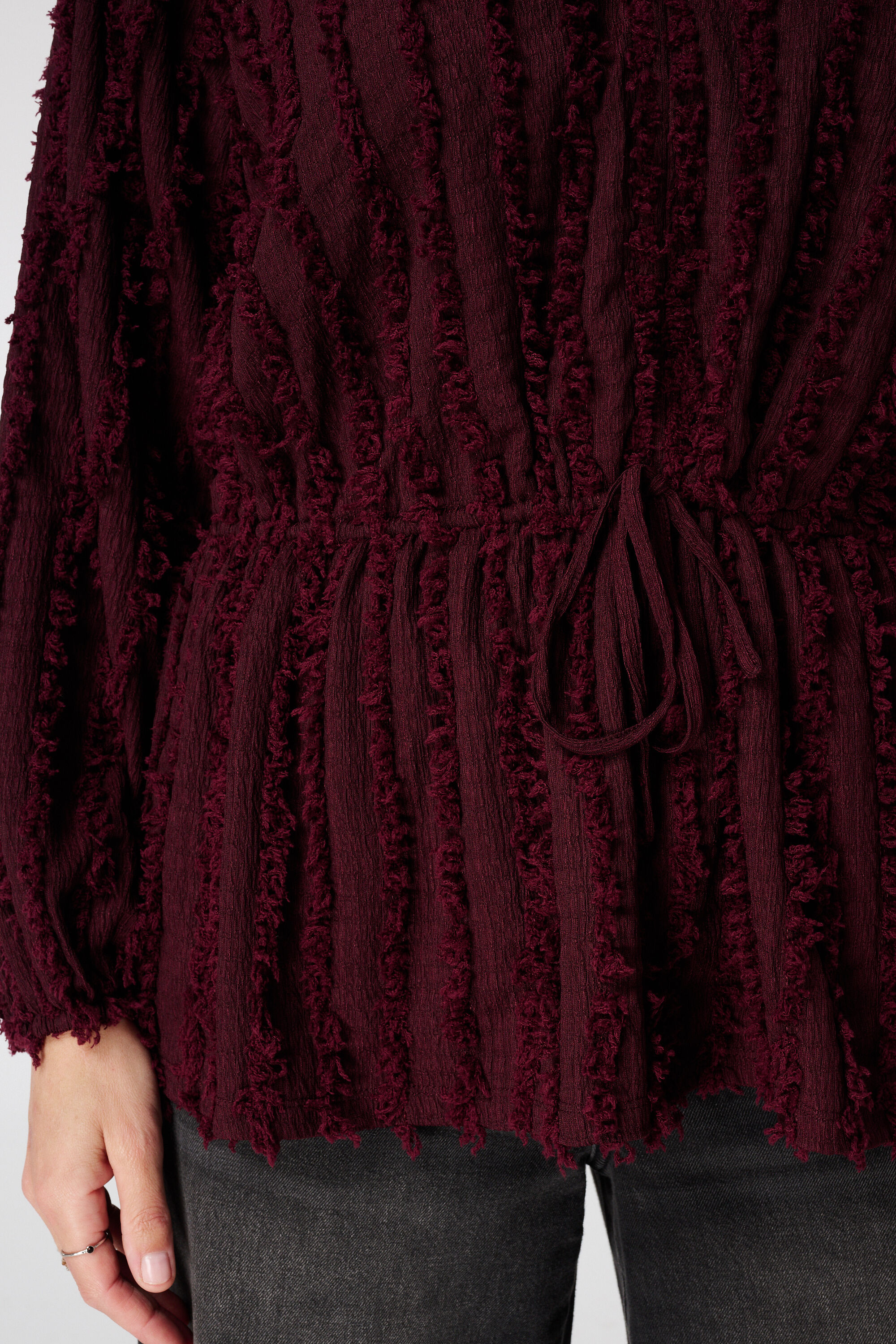 Flauschiges Jersey-Top mit Kordelzug image number 6