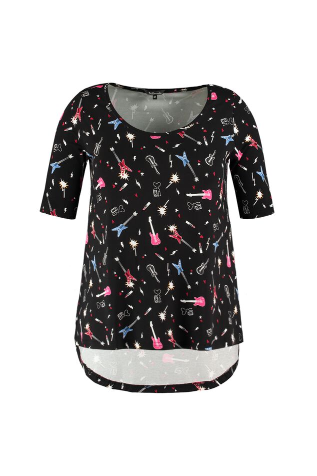 T-Shirt mit längerem Rücken image number 1