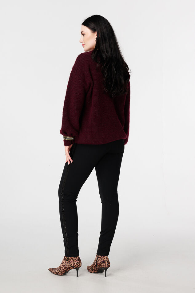 Skinny-Fit-Treggings mit Pailletten-Seitenstreifen image number 3