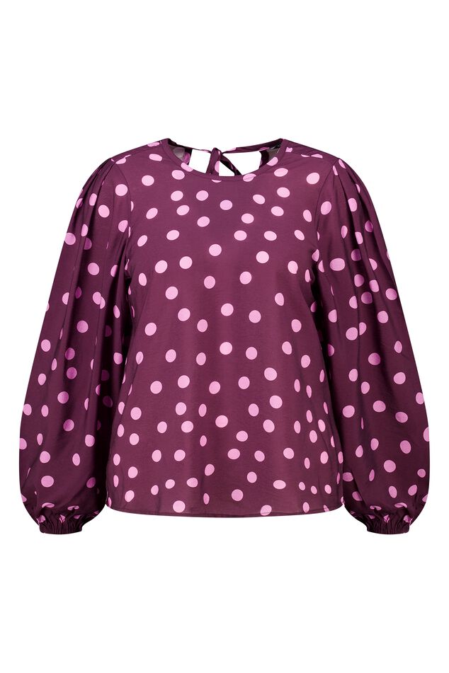 Bluse mit Polka-Dot-Muster image number 1
