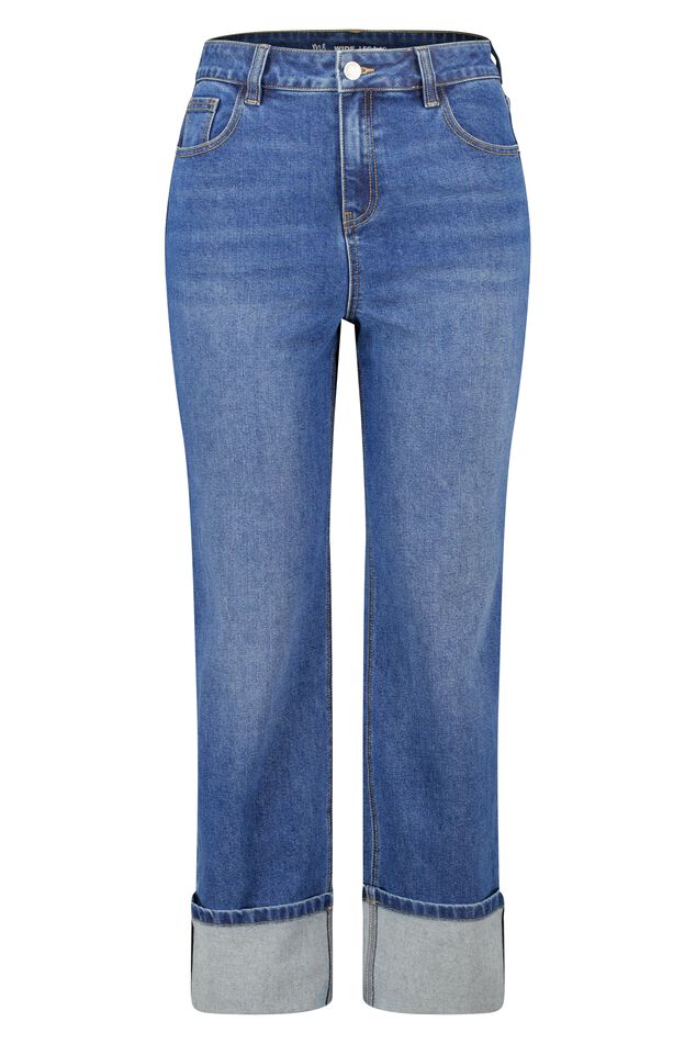 Wide Leg Jeans mit Umschlag image number 1