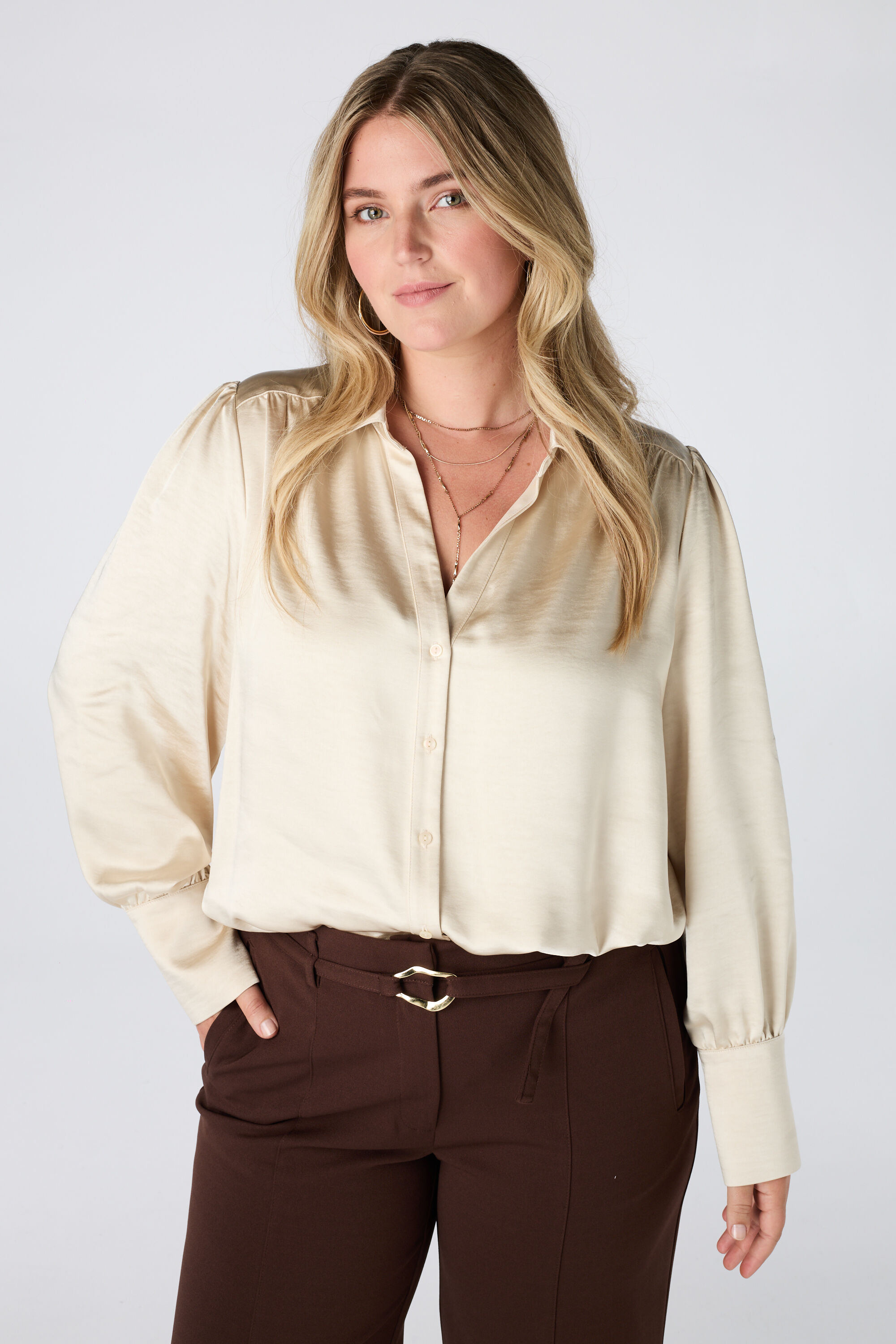 Bluse in Satinoptik