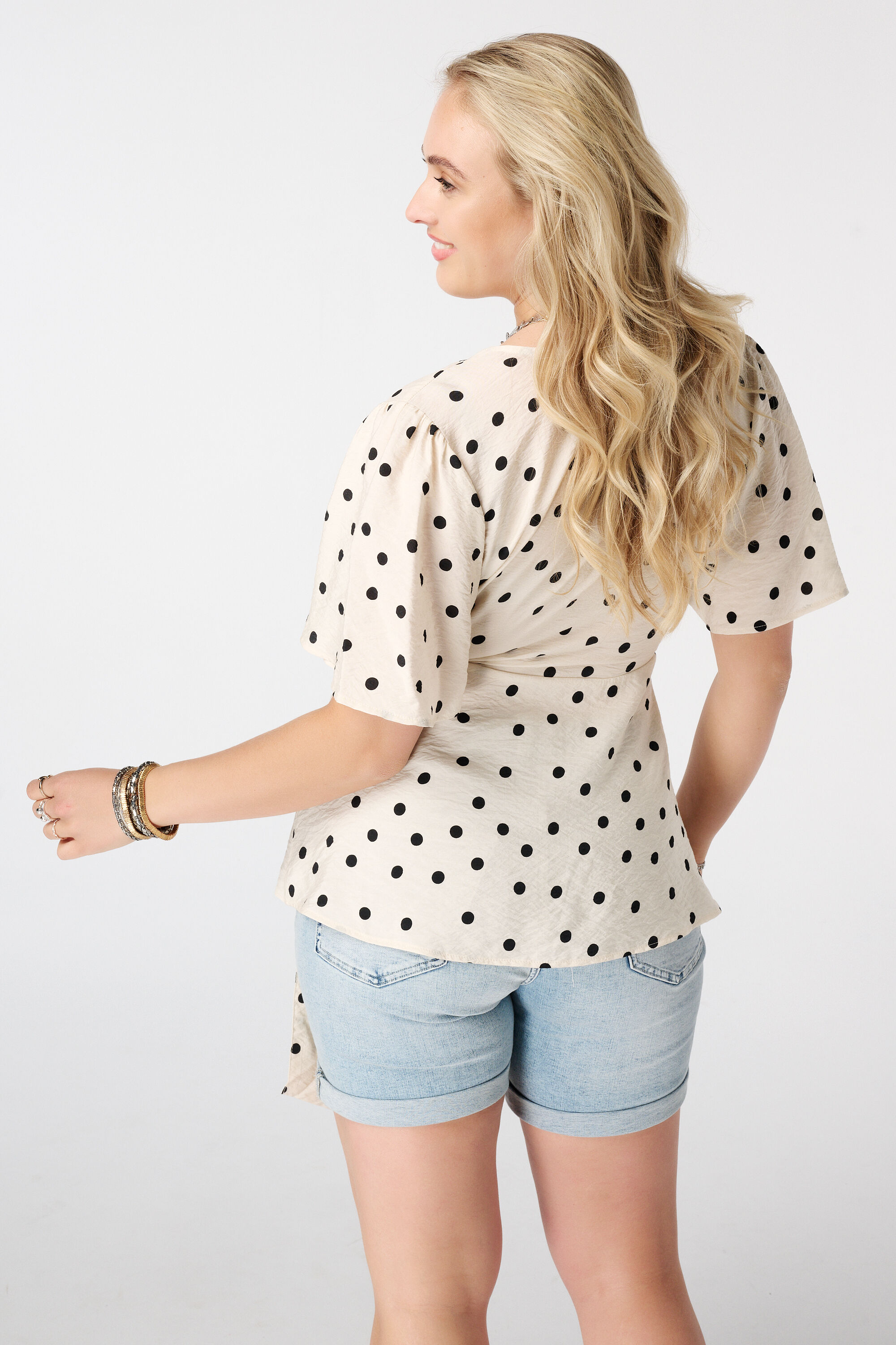Wickelbluse mit Polka Dot Muster image number 3