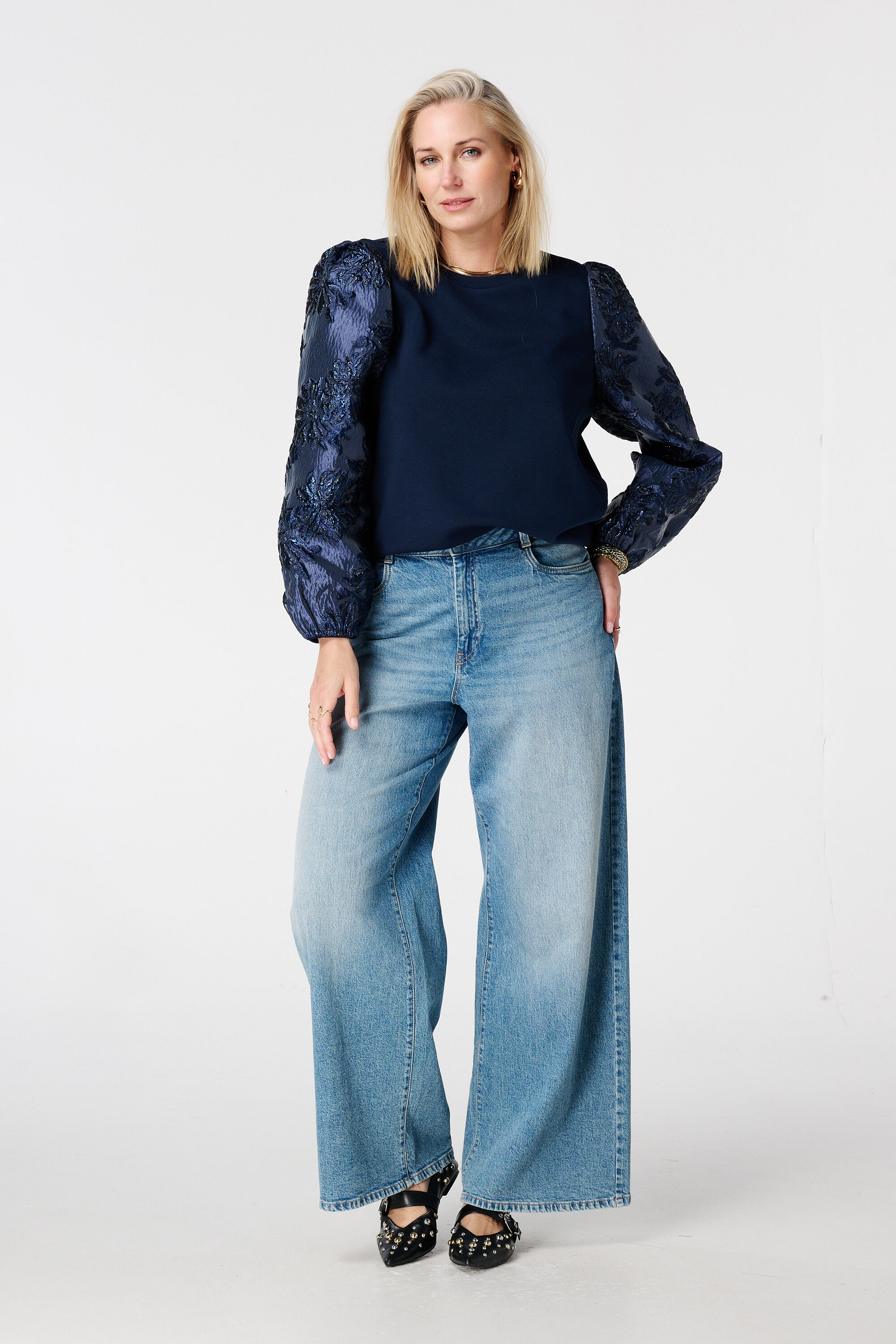 Sweatshirt mit Jacquard&auml;rmeln image number 5