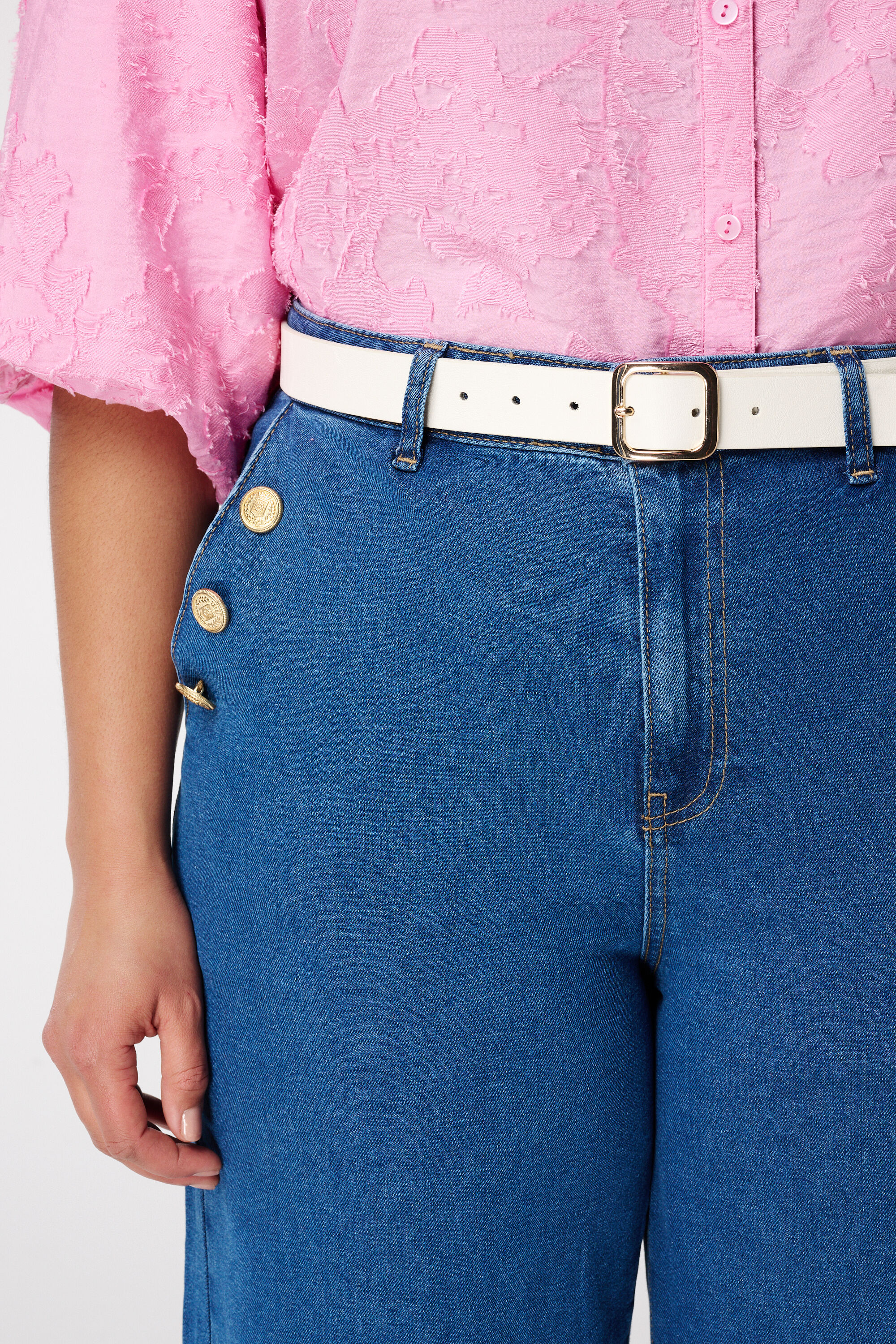 Imitation Lederg&uuml;rtel mit goldener Schnalle image number 2