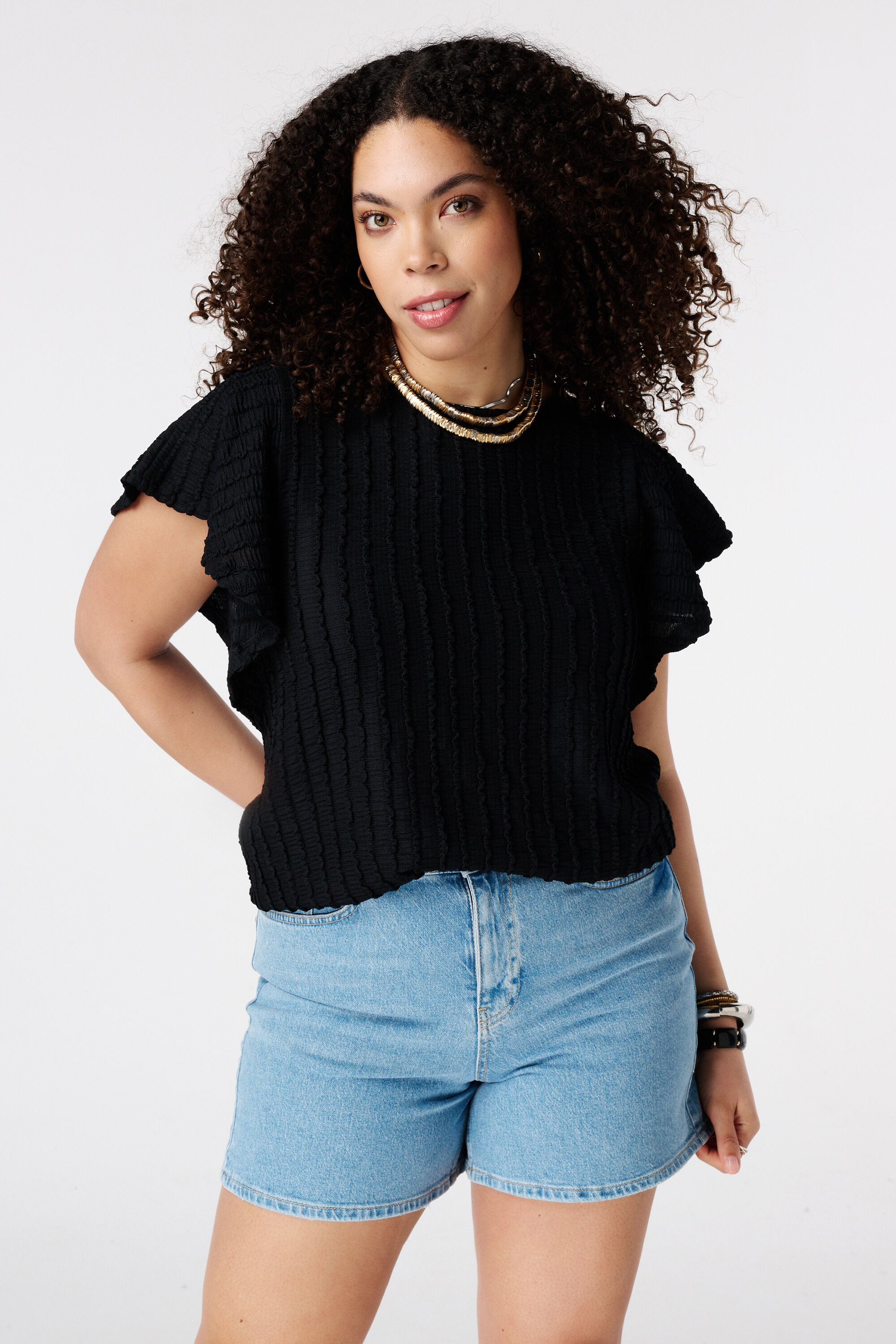 Top mit Schmetterlings&auml;rmeln