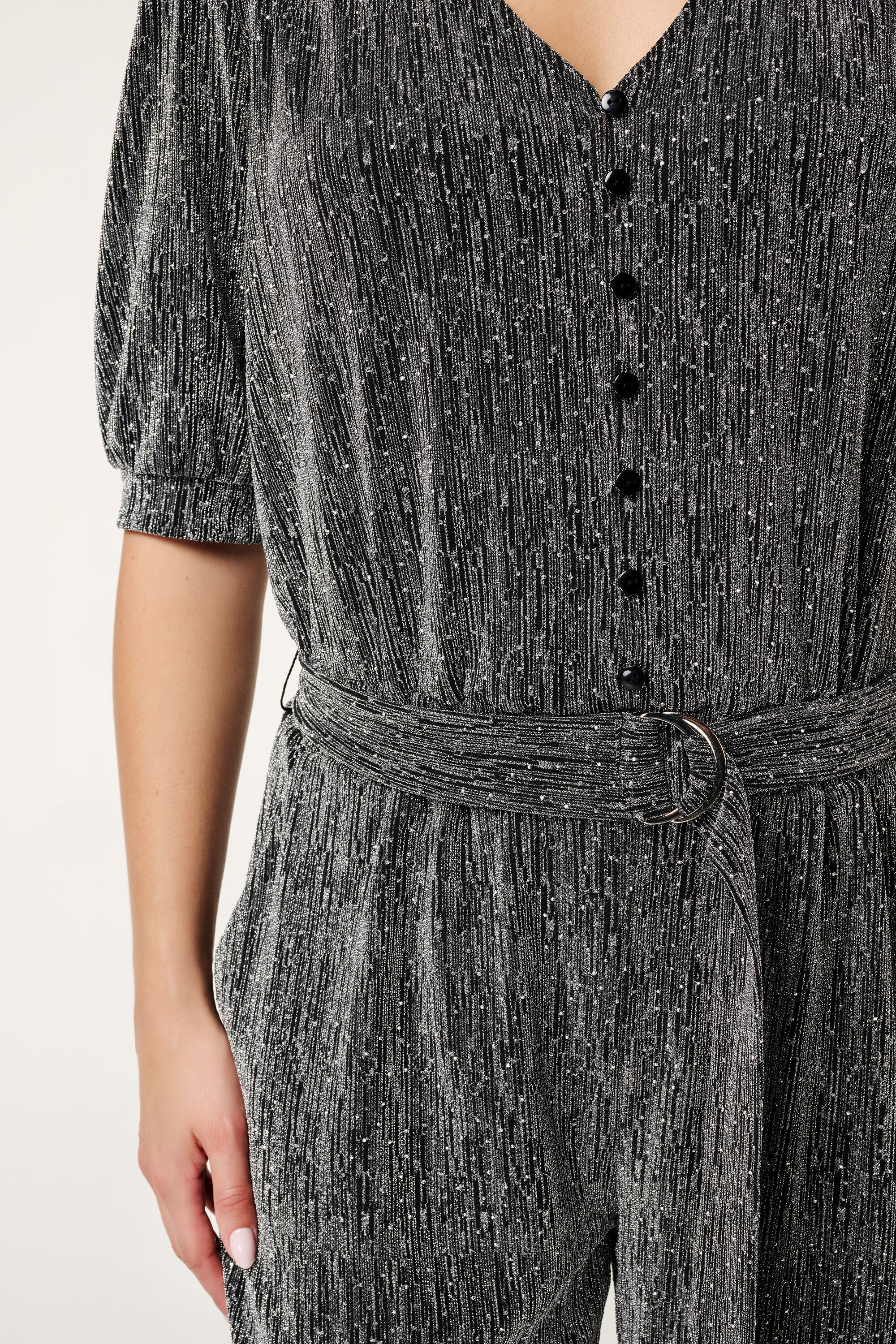 Jumpsuit mit Glitzereffekt  image number 4