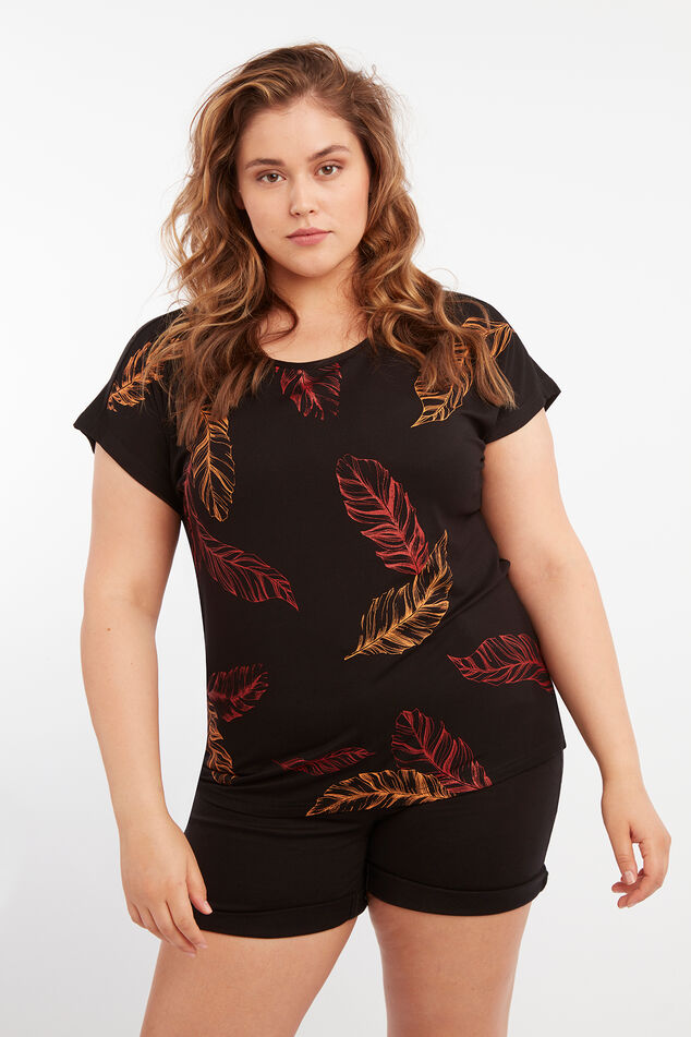 T-Shirt mit Feder-Motiv image number 0