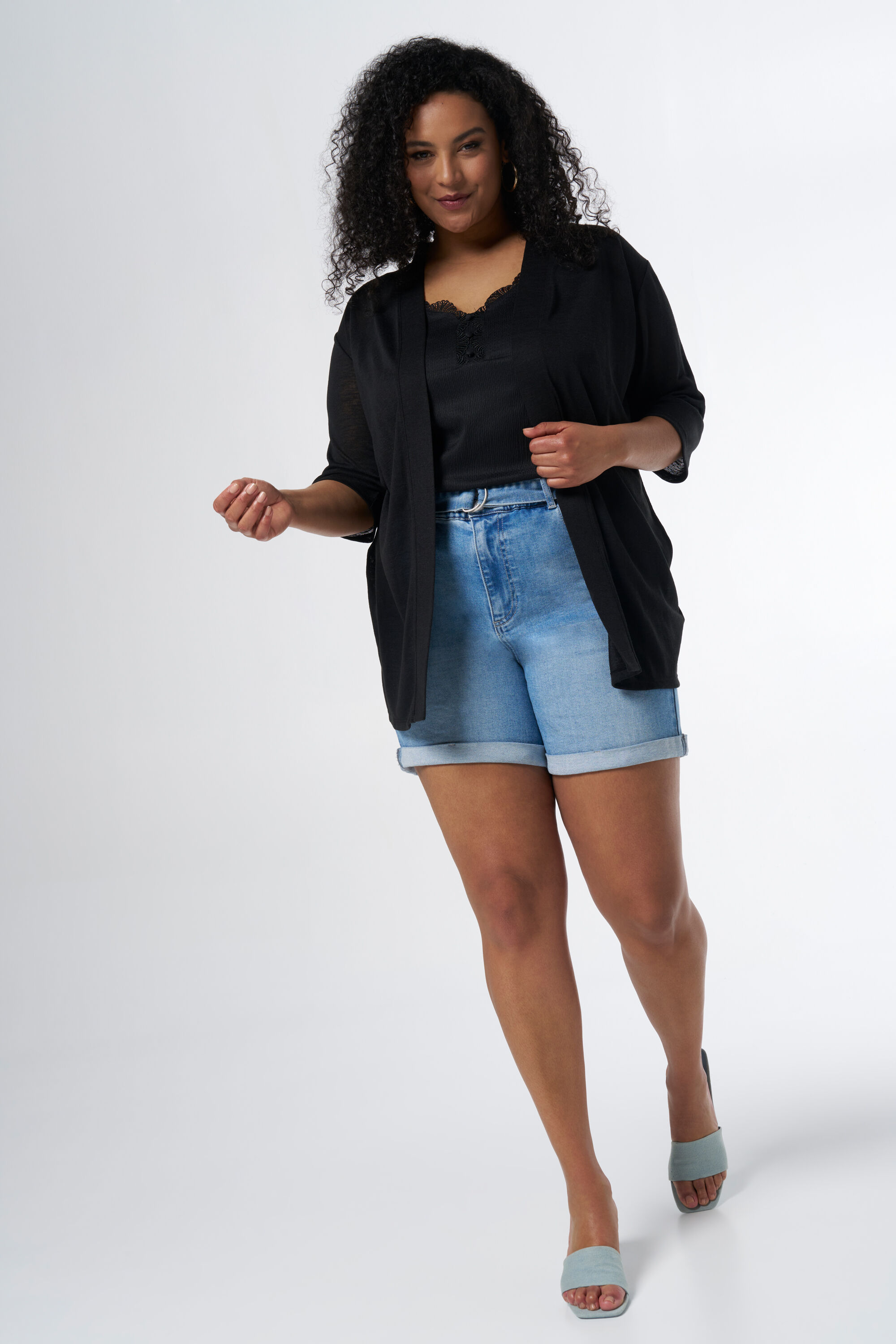 Strickjacke mit Dreiviertel-&Auml;rmeln image number 5