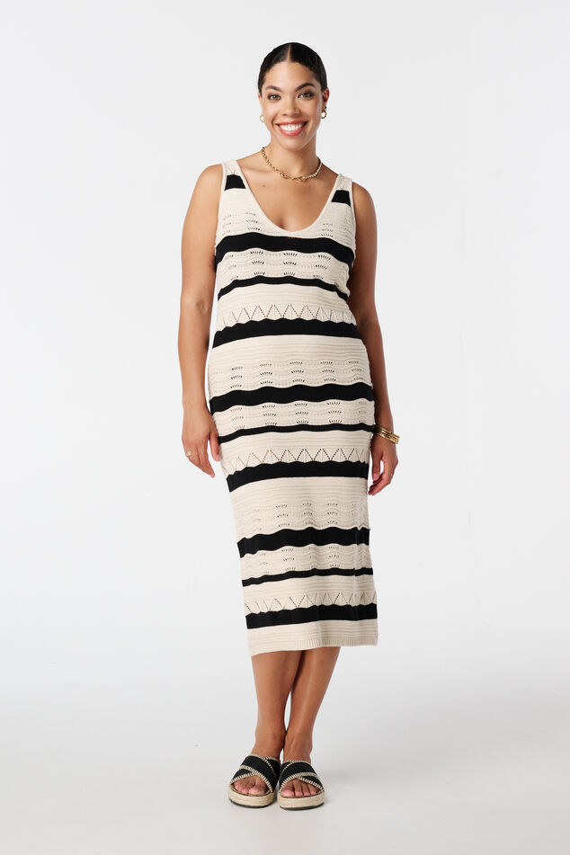 Gehäkeltes Kleid mit Streifen image number 0