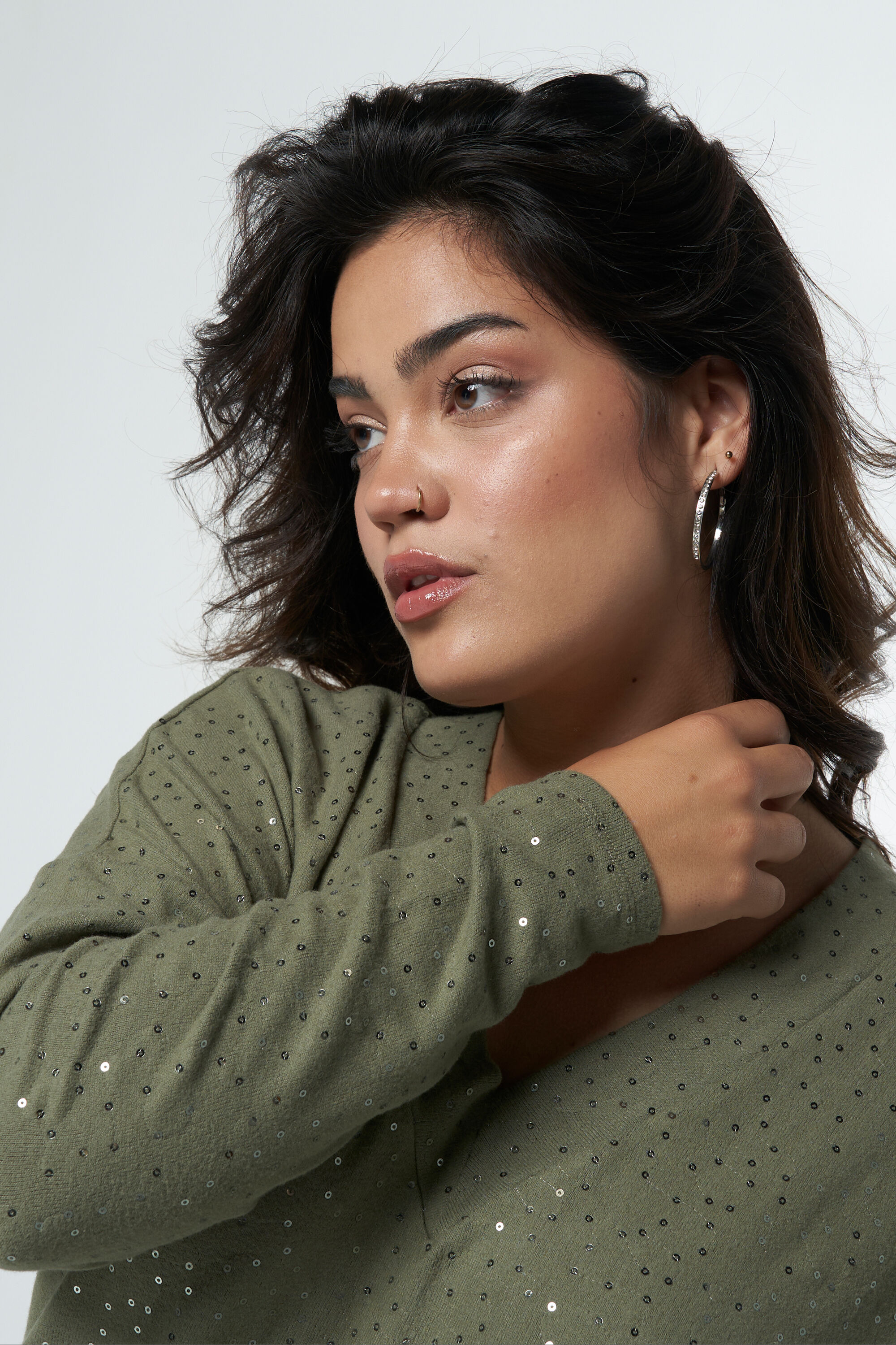 Weit geschnittenes Top mit Pailletten image number 4