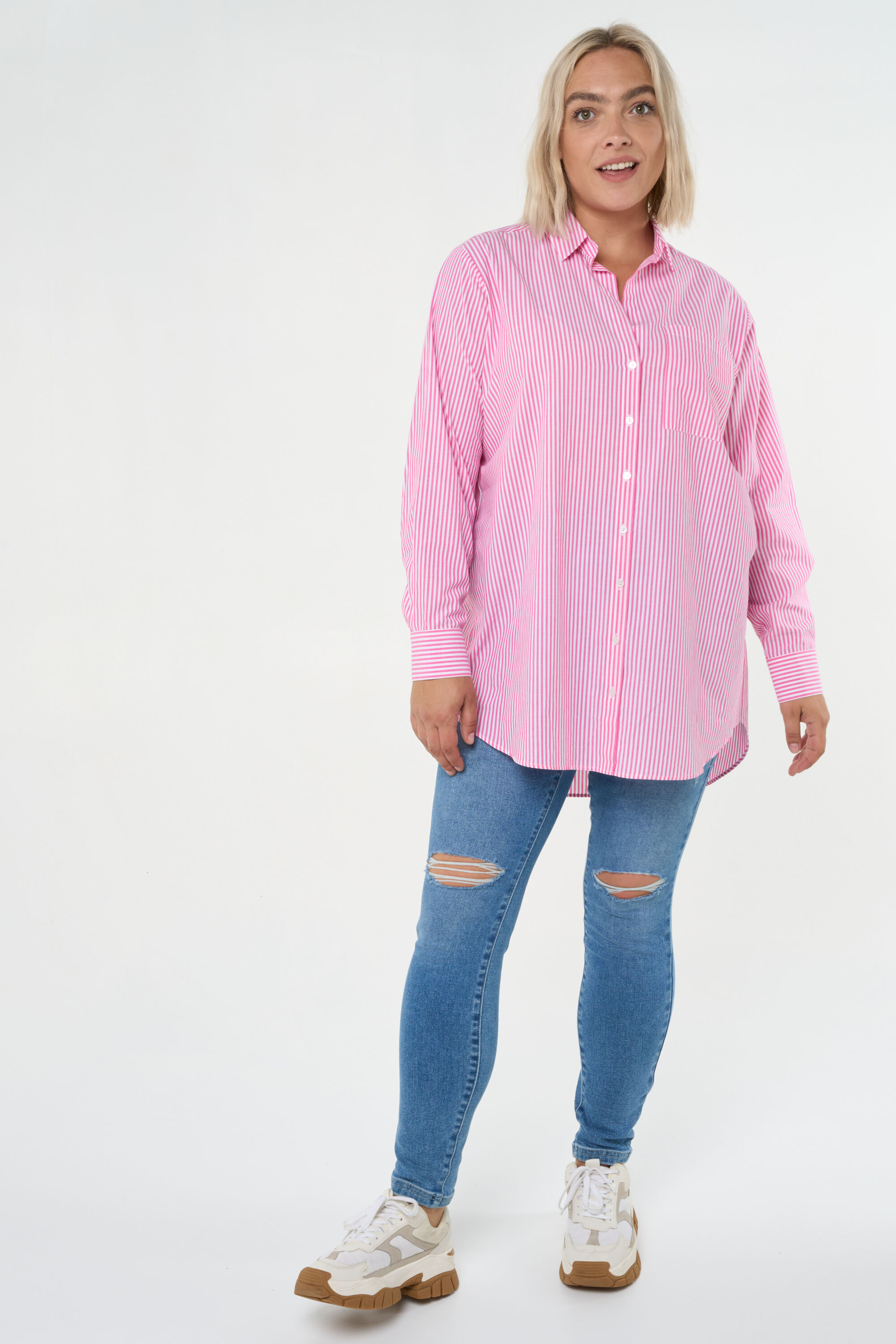 Gestreifte Bluse mit lockerer Passform image number 6