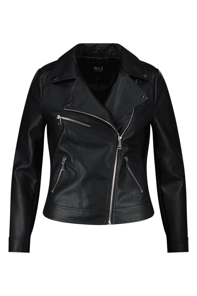 Jacke im Lederlook mit silbernen Akzenten image number 1