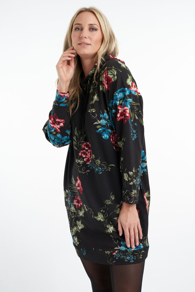 Sweatshirt-Kleid mit Blumen-Print image number 0