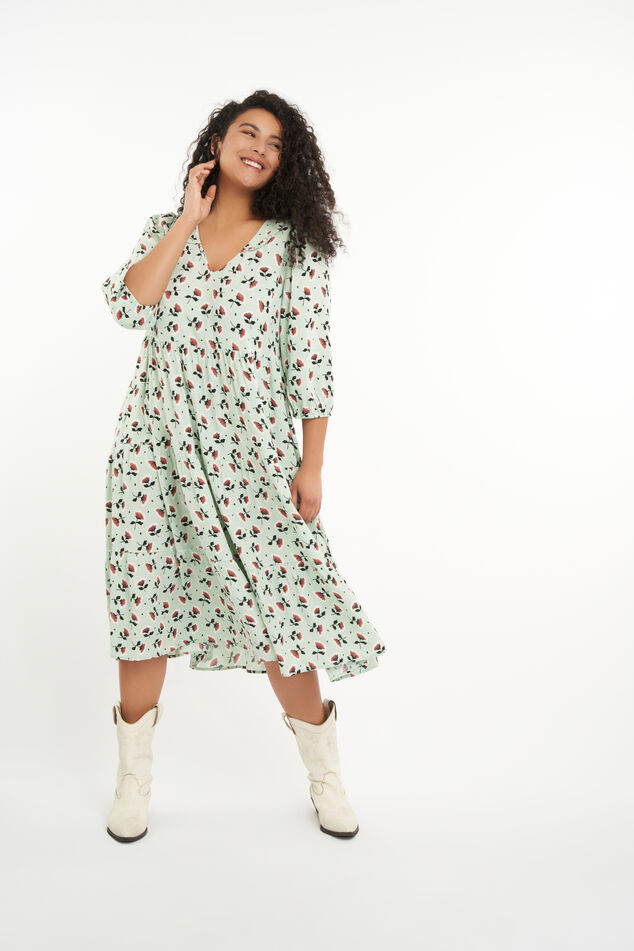 Langes Kleid mit Print  image number 5