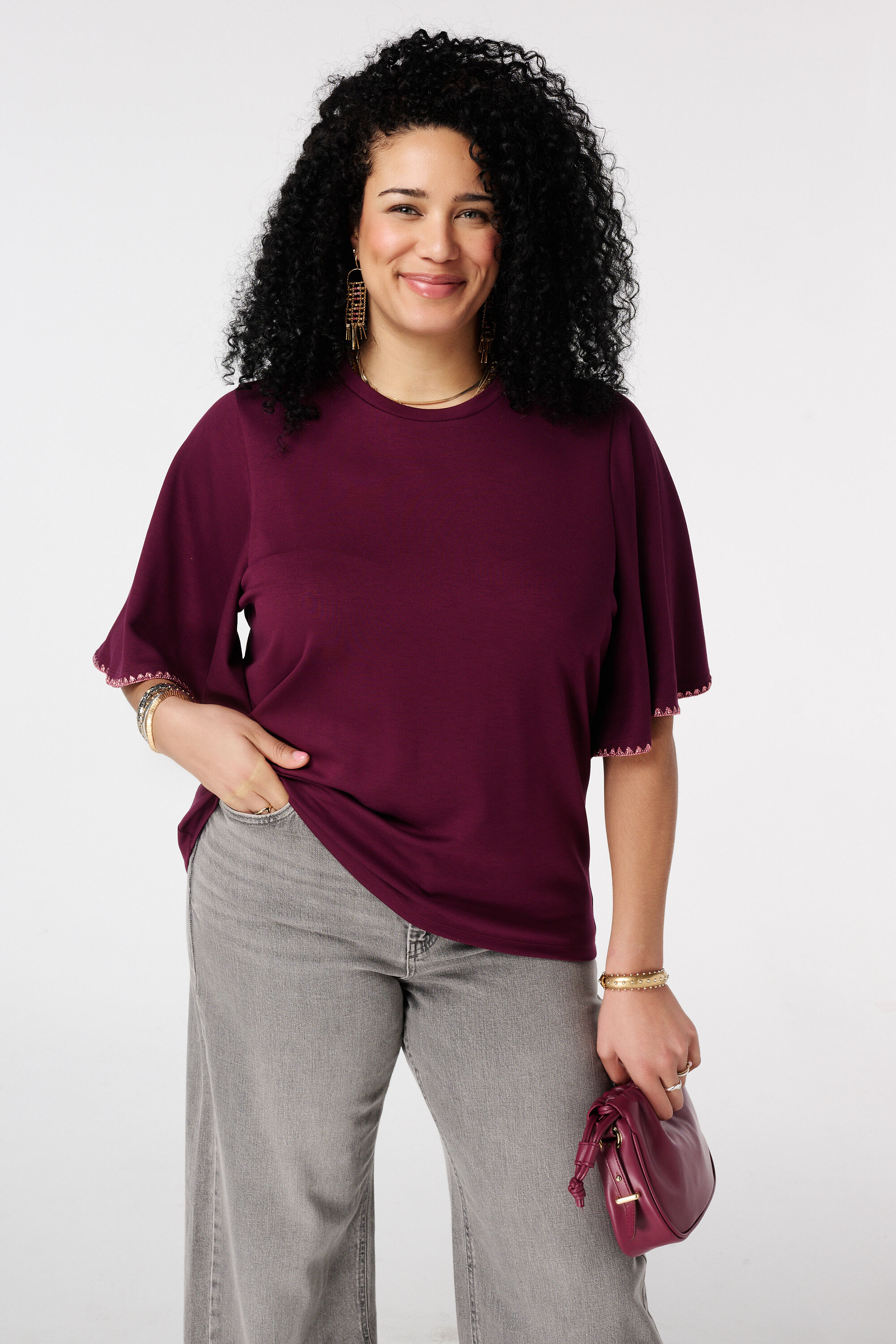 T-Shirt mit Schmetterlings&auml;rmeln