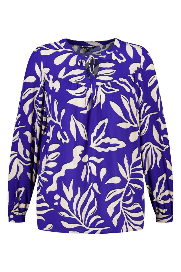 Bluse mit Print und Spulen image number 1