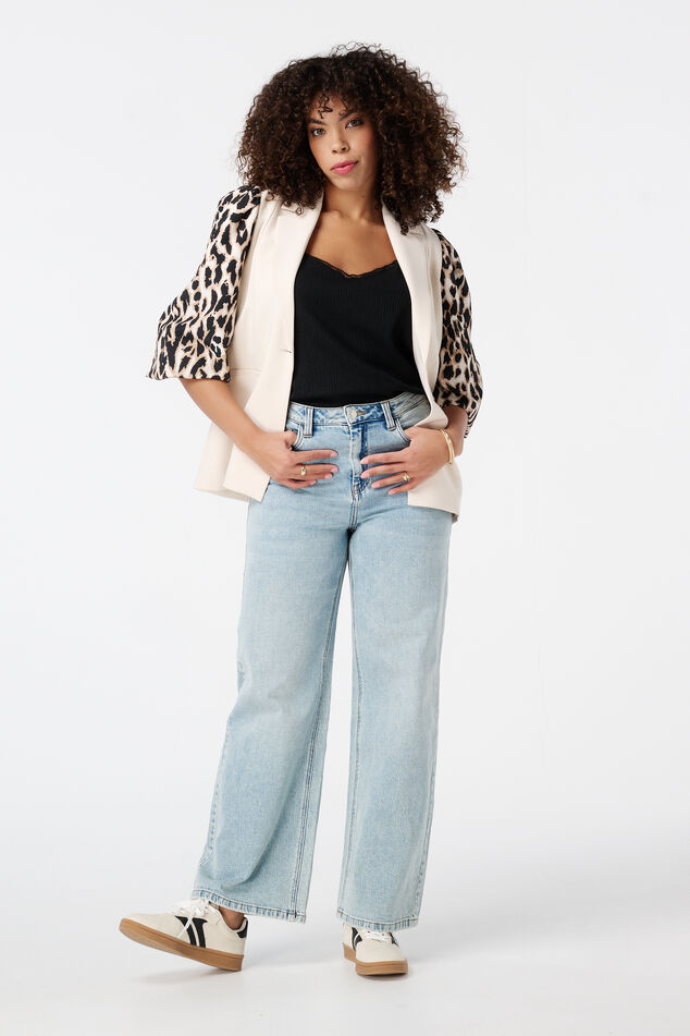 Blazer mit Panther-Print und Puffärmeln image number 5